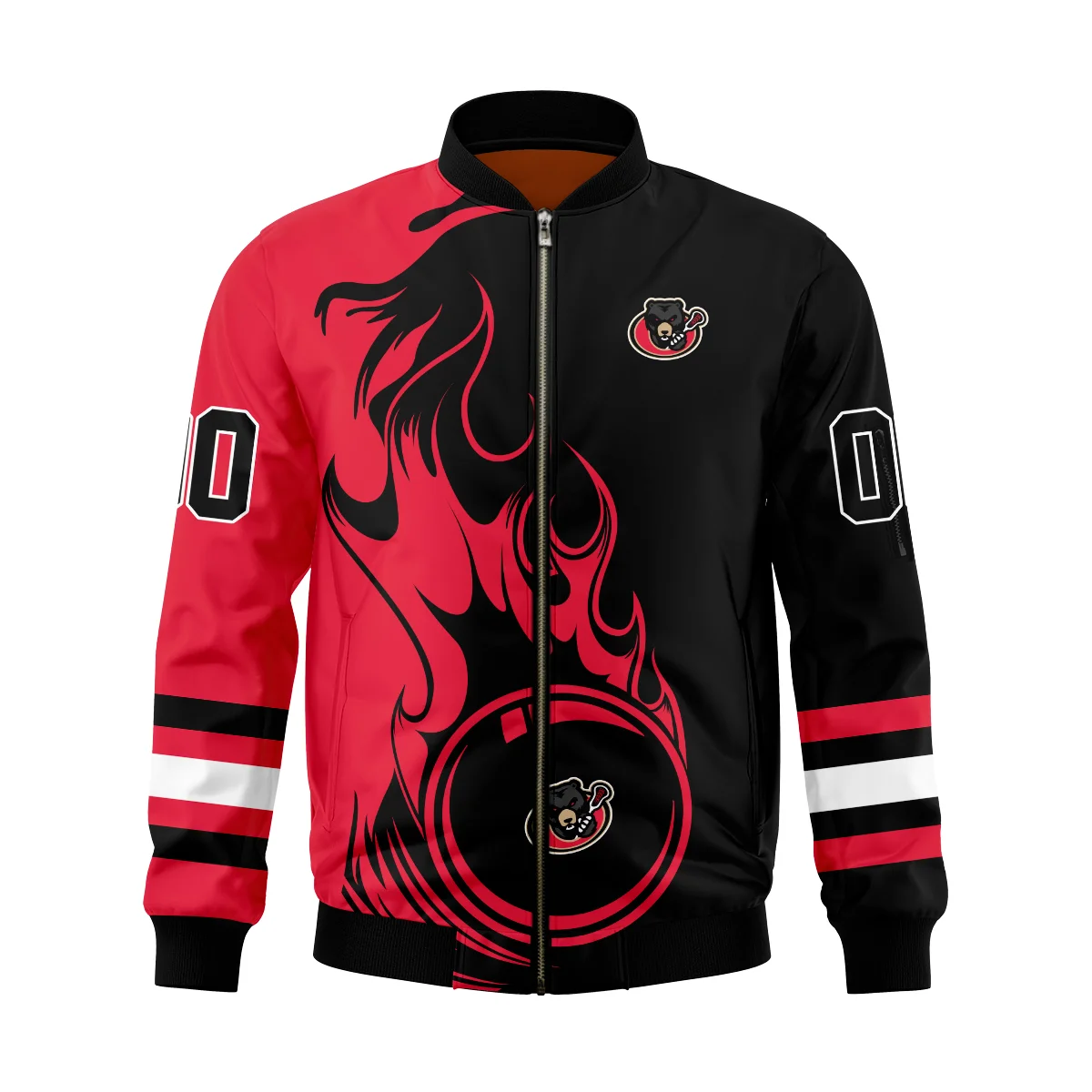 Personalized Gift Bomber Jacket  Ottawa Black Bears National Lacrosse League All Over Prints HONLL130824A01OBBBB