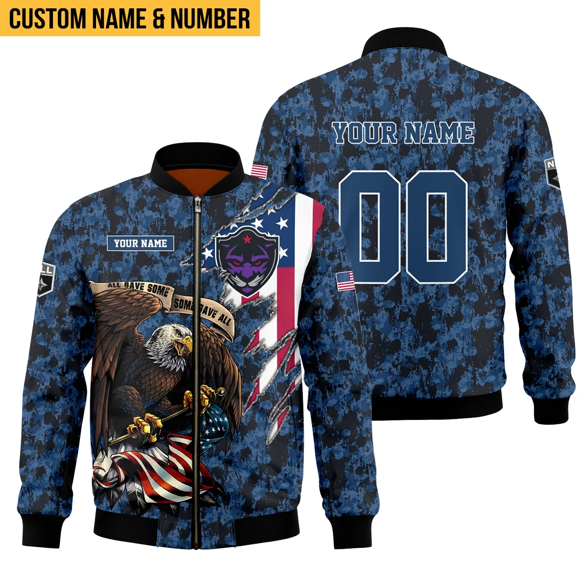 Personalized Gift Bomber Jacket  Panther City Lacrosse National Lacrosse League All Over Prints HONLL140824A01PCLBB