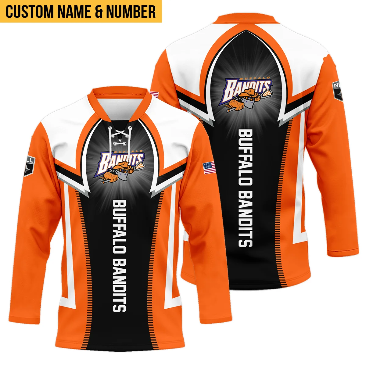 Personalized Gift Buffalo Bandits Light Background Color National Lacrosse League Light Background Color National Lacrosse League Lace Neck Jersey All Over Print HONLL140824A01BUFLNJ