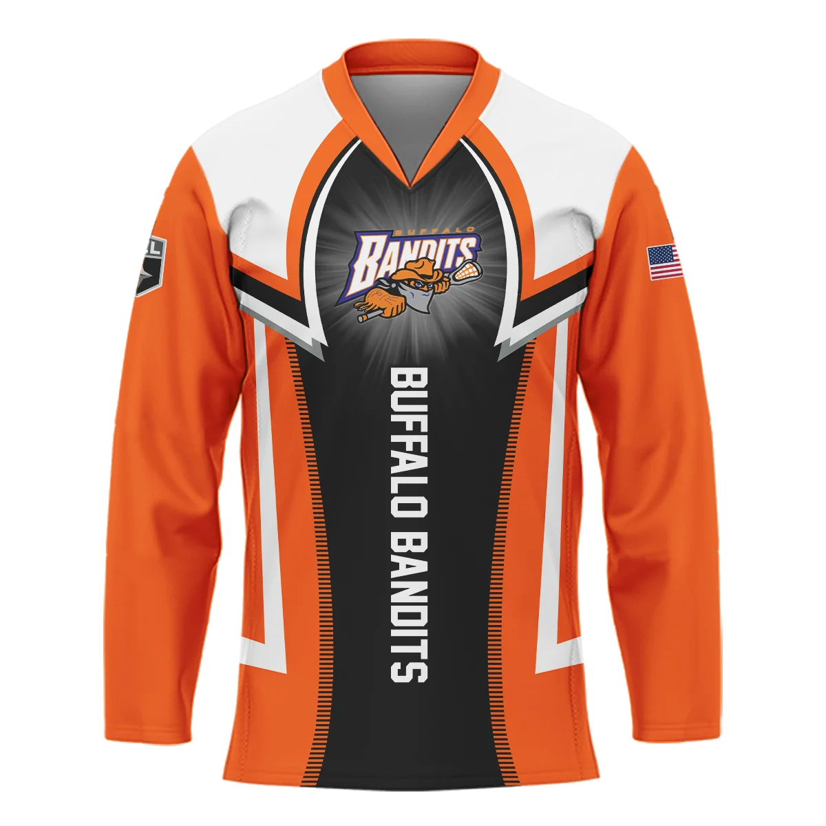 Personalized Gift Buffalo Bandits Light Background Color National Lacrosse League V-Neck Jersey All Over Print HONLL140824A01BUFVJ