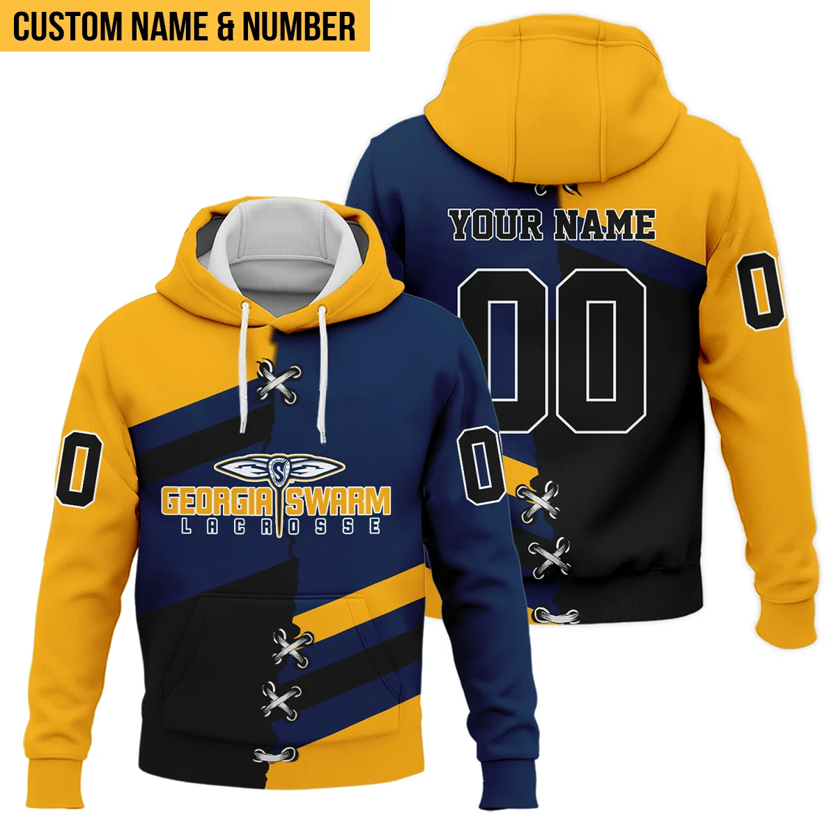 Personalized Gift Hoodie Georgia Swarm National Lacrosse League All Over Prints HONLL120824A02GEOHD