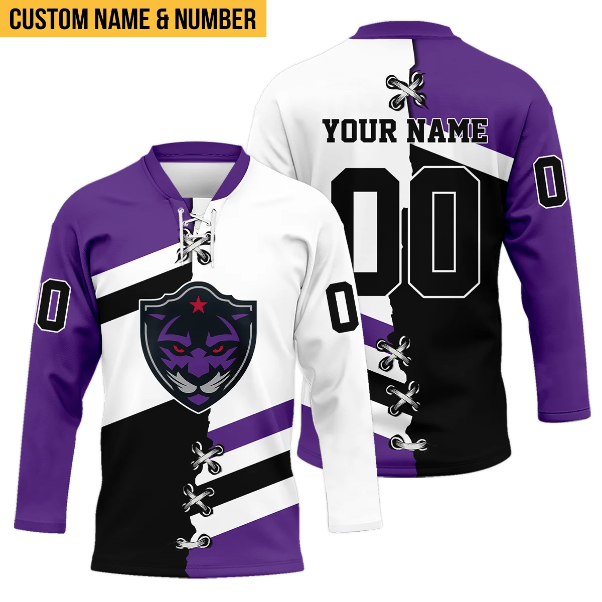 Personalized Gift Panther City Lacrosse Lace Neck Jersey All Over Print HONLL120824A02PCLLNJ