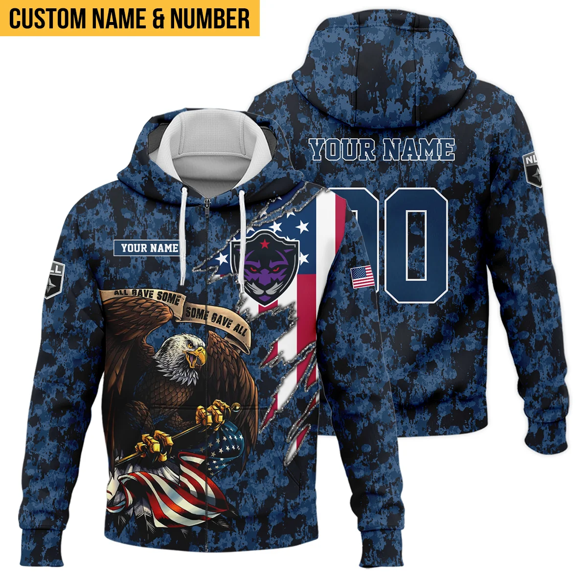 Personalized Gift Zipper Hoodie Panther City Lacrosse National Lacrosse League All Over Prints HONLL120824A01PCLZHD