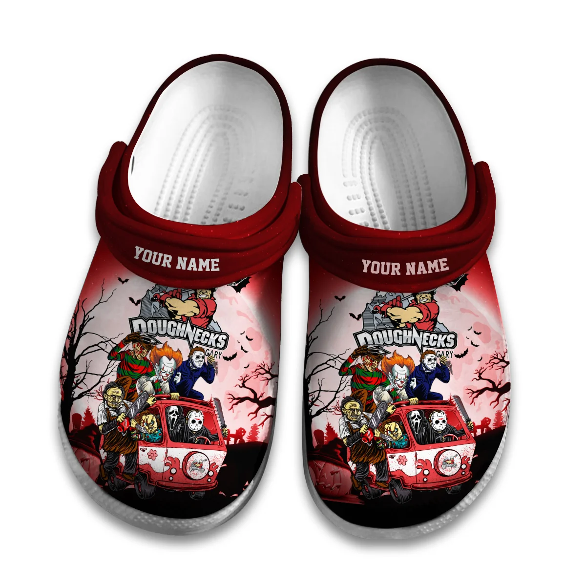 Personalized Halloween Background Calgary Roughnecks Classic Crocs All Over Print HONLL010824C02CGY