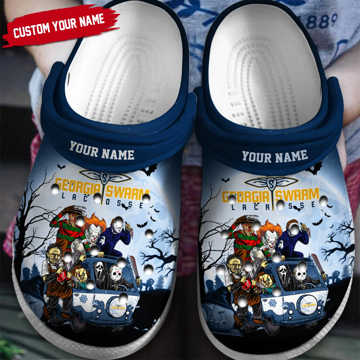 Personalized Halloween Background Buffalo Bandits Classic Crocs All Over Print HONLL010824C02BUF