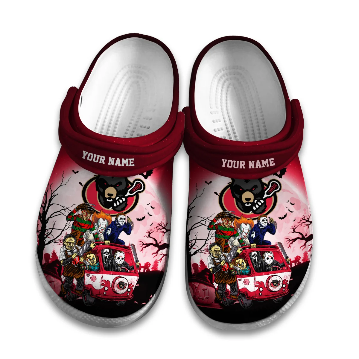 Personalized Halloween Background Ottawa Black Bears Classic Crocs All Over Print HONLL010824C02OBB