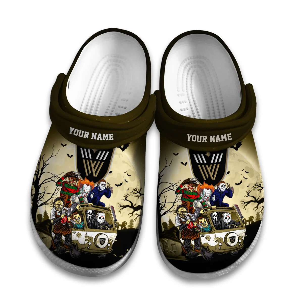 Personalized Halloween Background Vancouver Warriors Classic Crocs All Over Print HONLL010824C02VAN