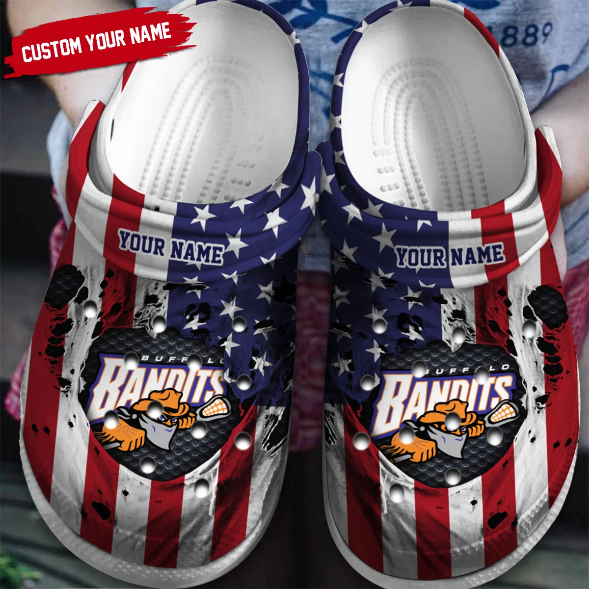 Personalized USA Flag Philadelphia Wings Classic Crocs All Over Print HONLL310724C01PHI