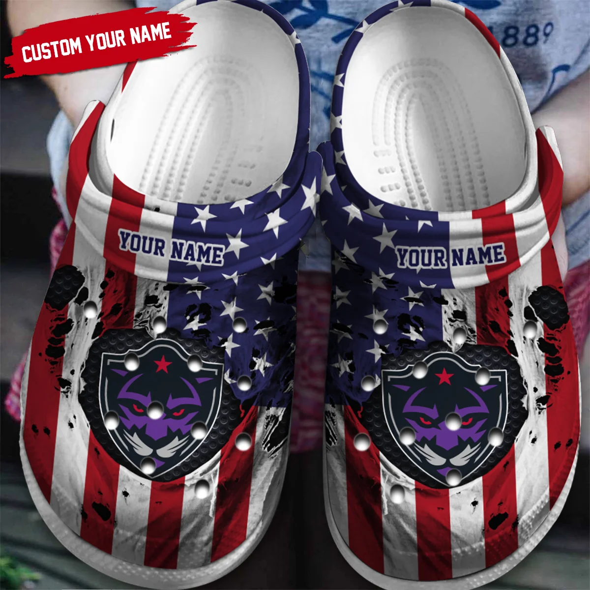 Personalized USA Flag Buffalo Bandits Classic Crocs All Over Print HONLL310724C01BUF