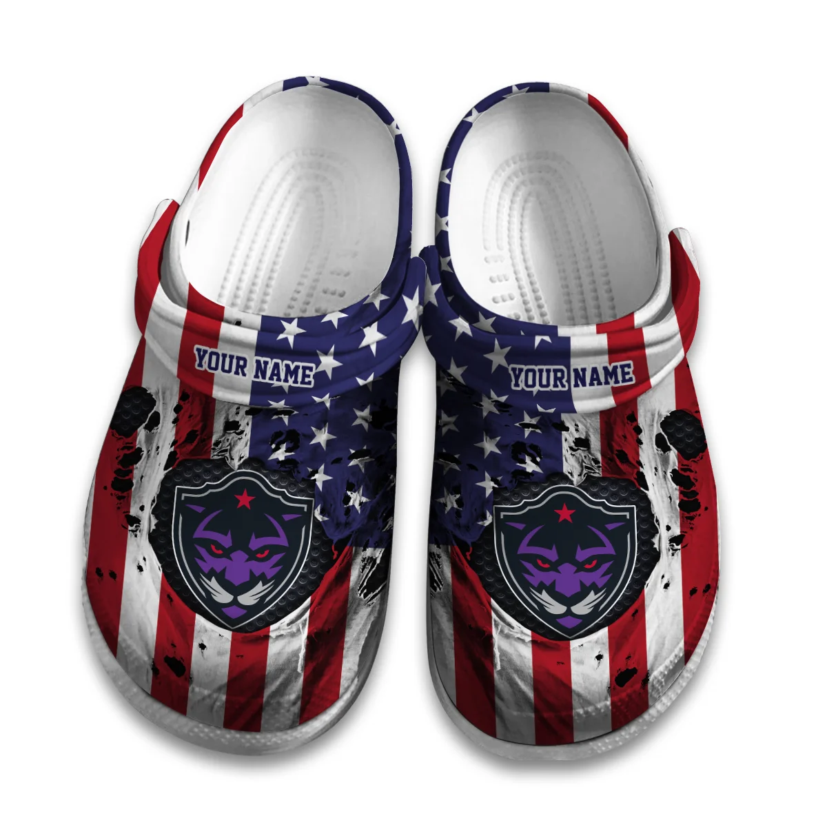 Personalized USA Flag Panther City Lacrosse Classic Crocs All Over Print HONLL310724C01PCL