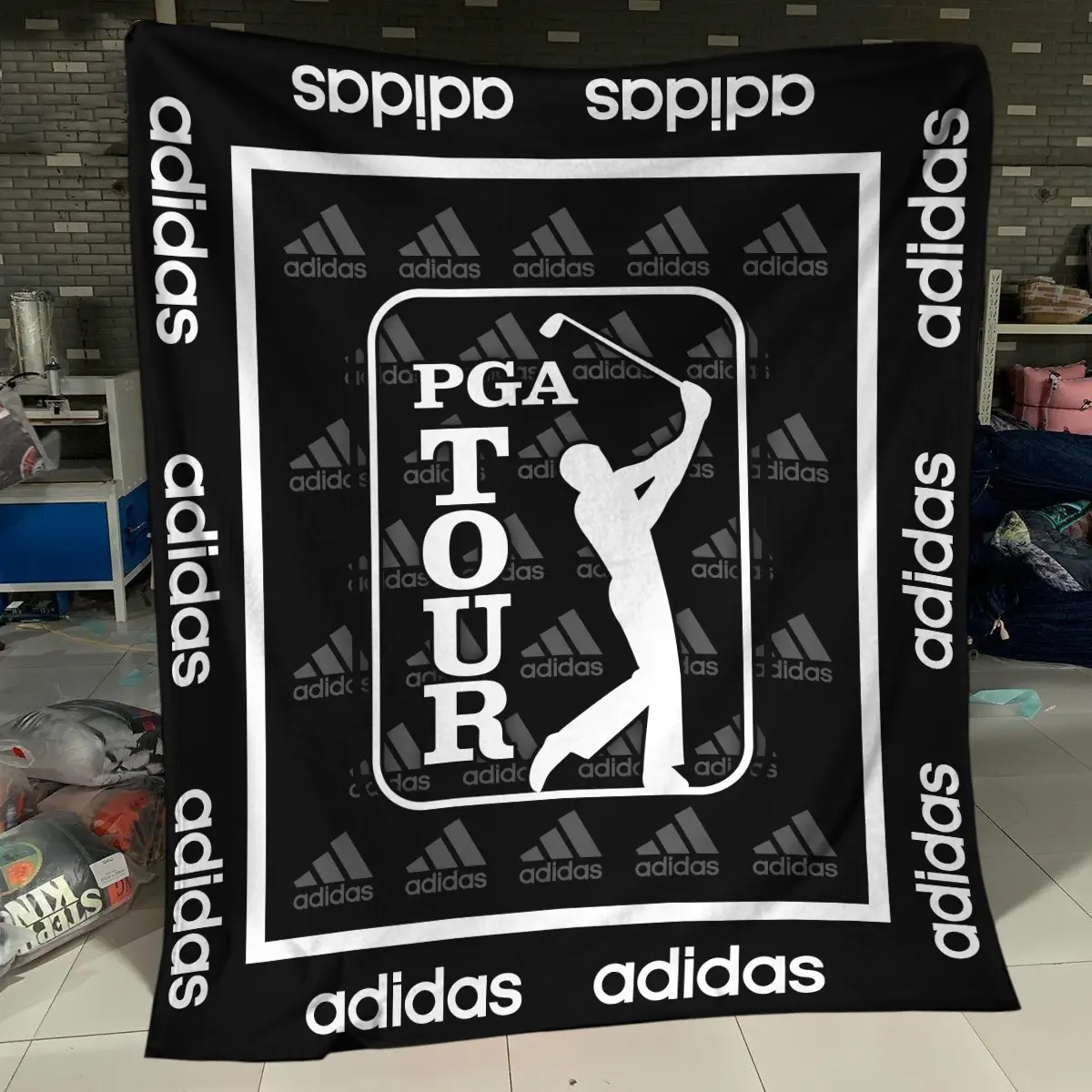 U.S. Open Tournament Adidas Brand Exclusive Logo All Over Prints BLUSO221024A01ADBLK - Blanket