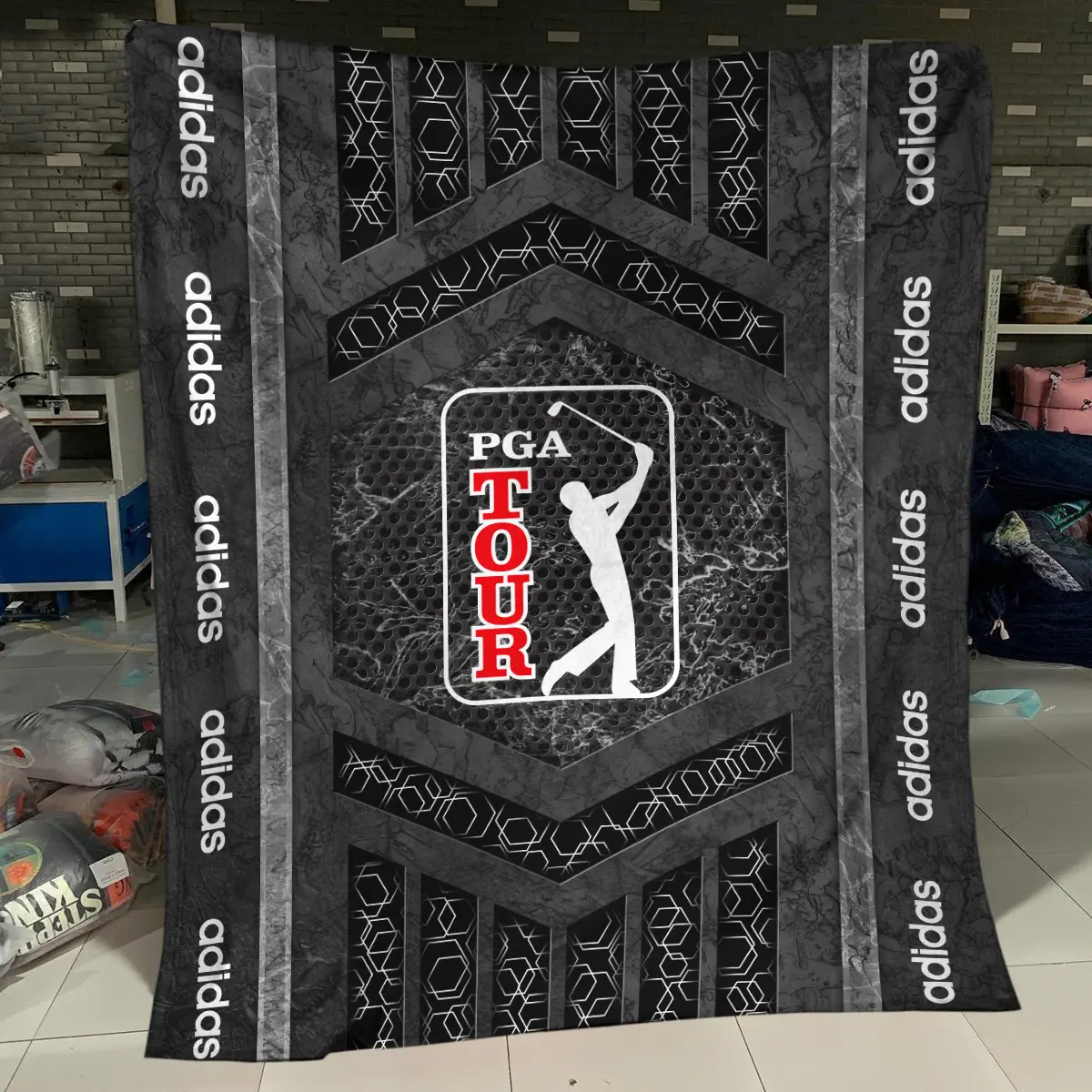 U.S. Open Tournament Adidas Brand Exclusive Logo All Over Prints BLUSO231024A01ADBLK - Blanket