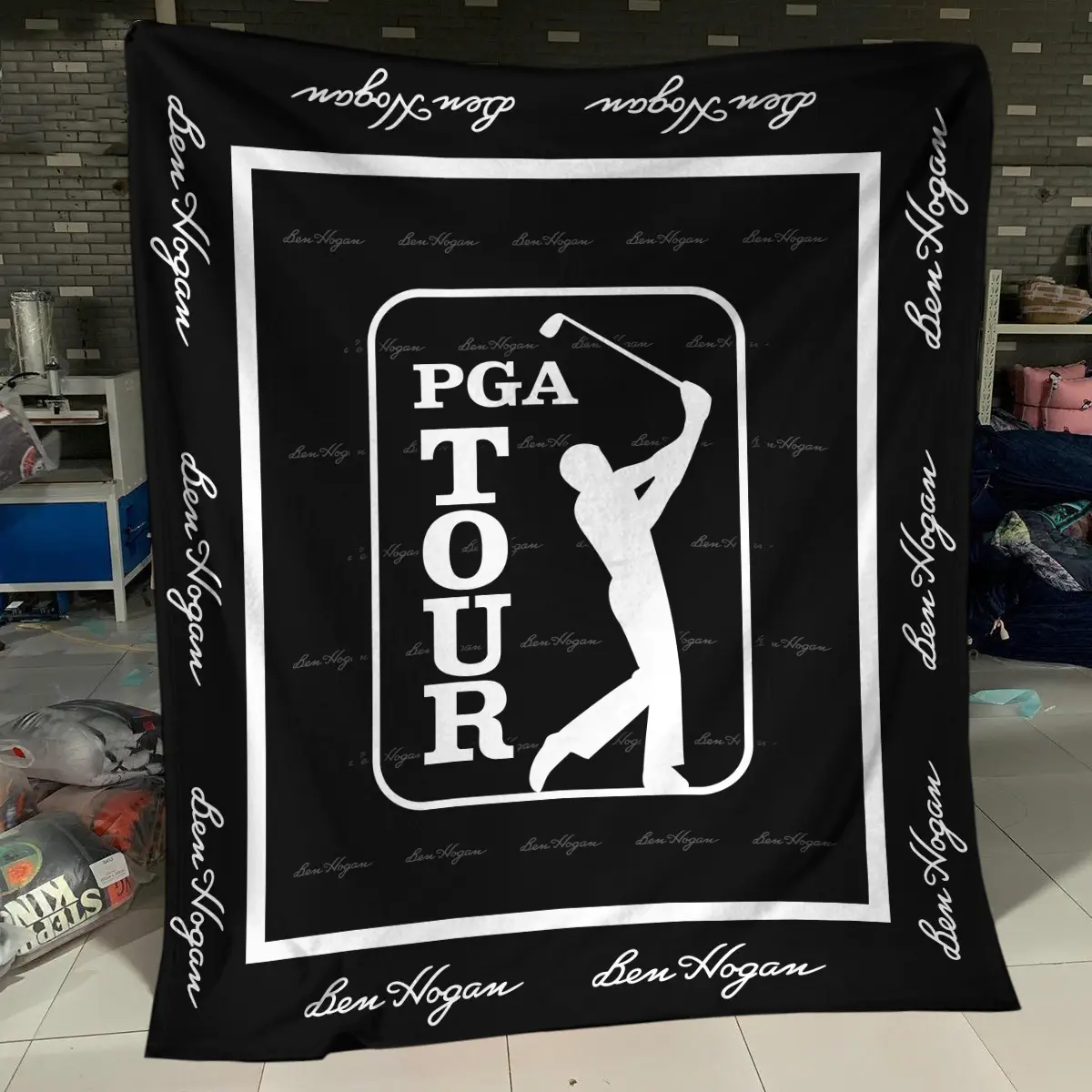 U.S. Open Tournament Ben Hogan Brand Exclusive Logo All Over Prints BLUSO221024A01BHBLK - Blanket