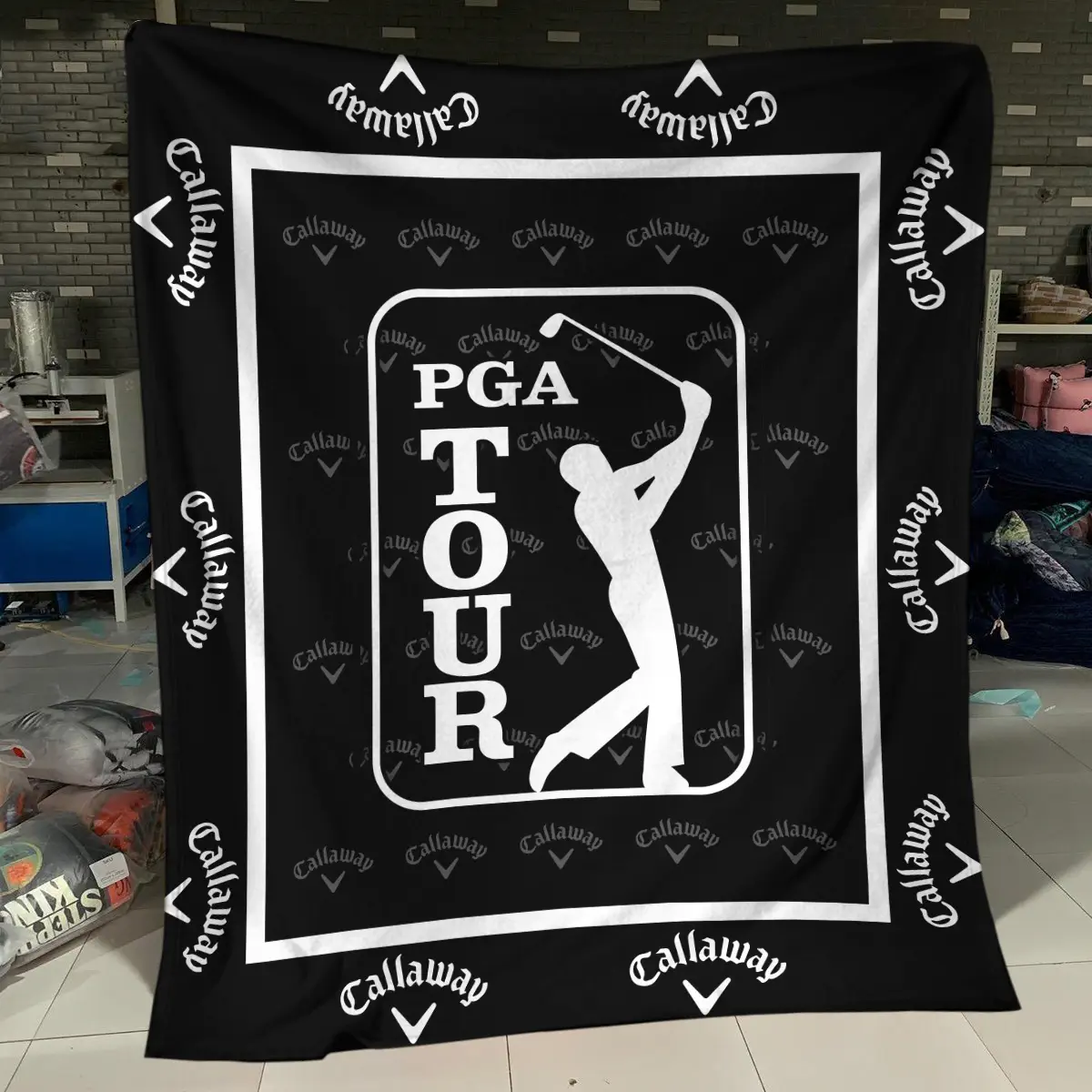 PGA Tour Tournament Callaway Brand Exclusive Logo All Over Prints BLPGT221024A01CLWBLK - Blanket