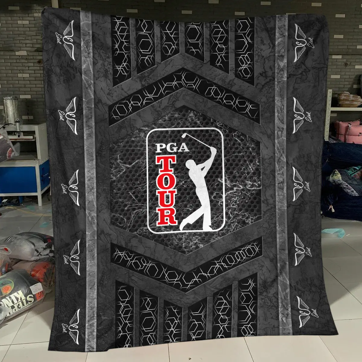 U.S. Open Tournament Edel Golf Brand Exclusive Logo All Over Prints BLUSO231024A01EGBLK - Blanket