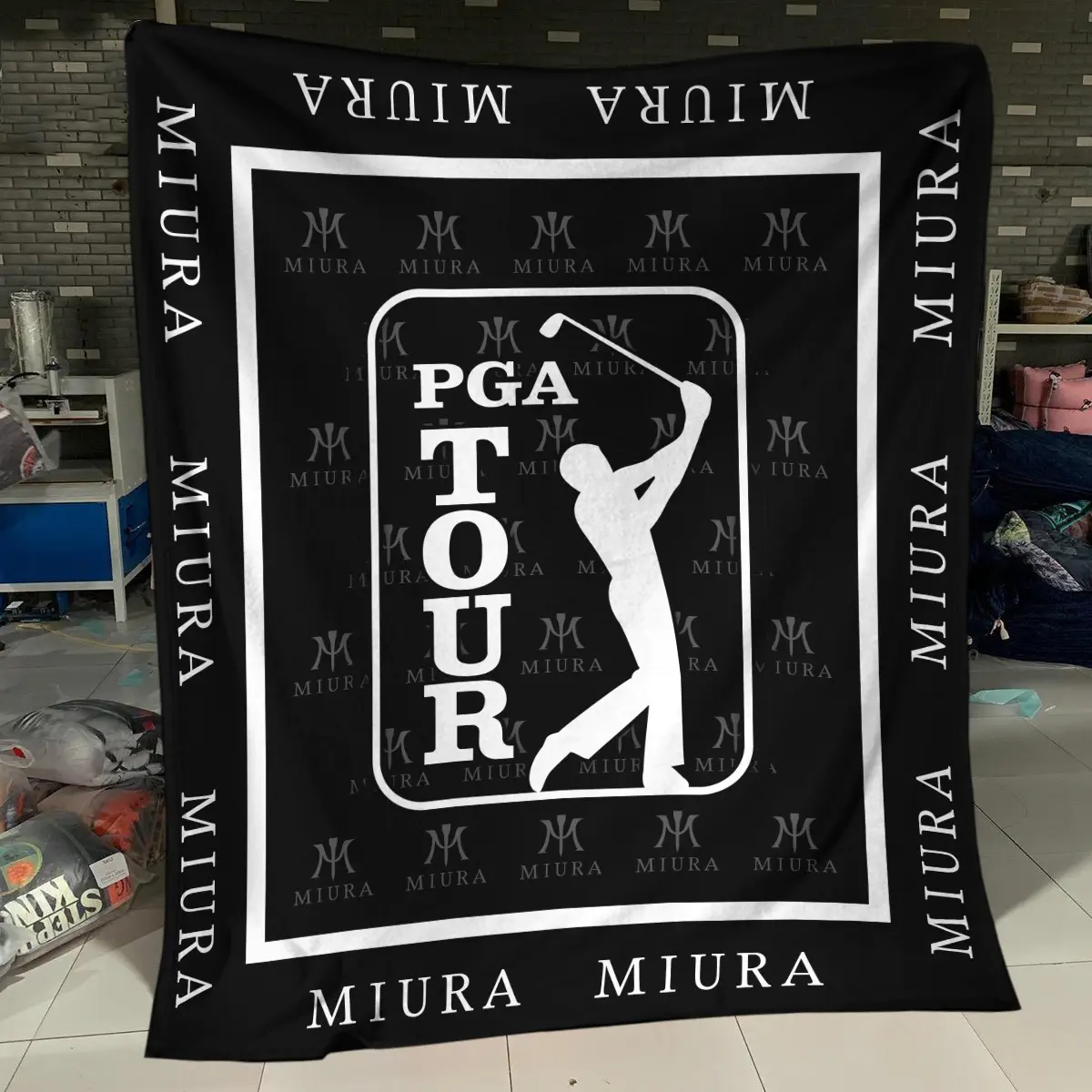 Presidents Cup Tournament Miura Golf Brand Exclusive Logo All Over Prints BLPC221024A01MGBLK - Blanket