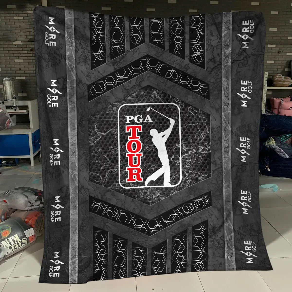 U.S. Open Tournament More Golf Brand Exclusive Logo All Over Prints BLUSO231024A01MORBLK - Blanket