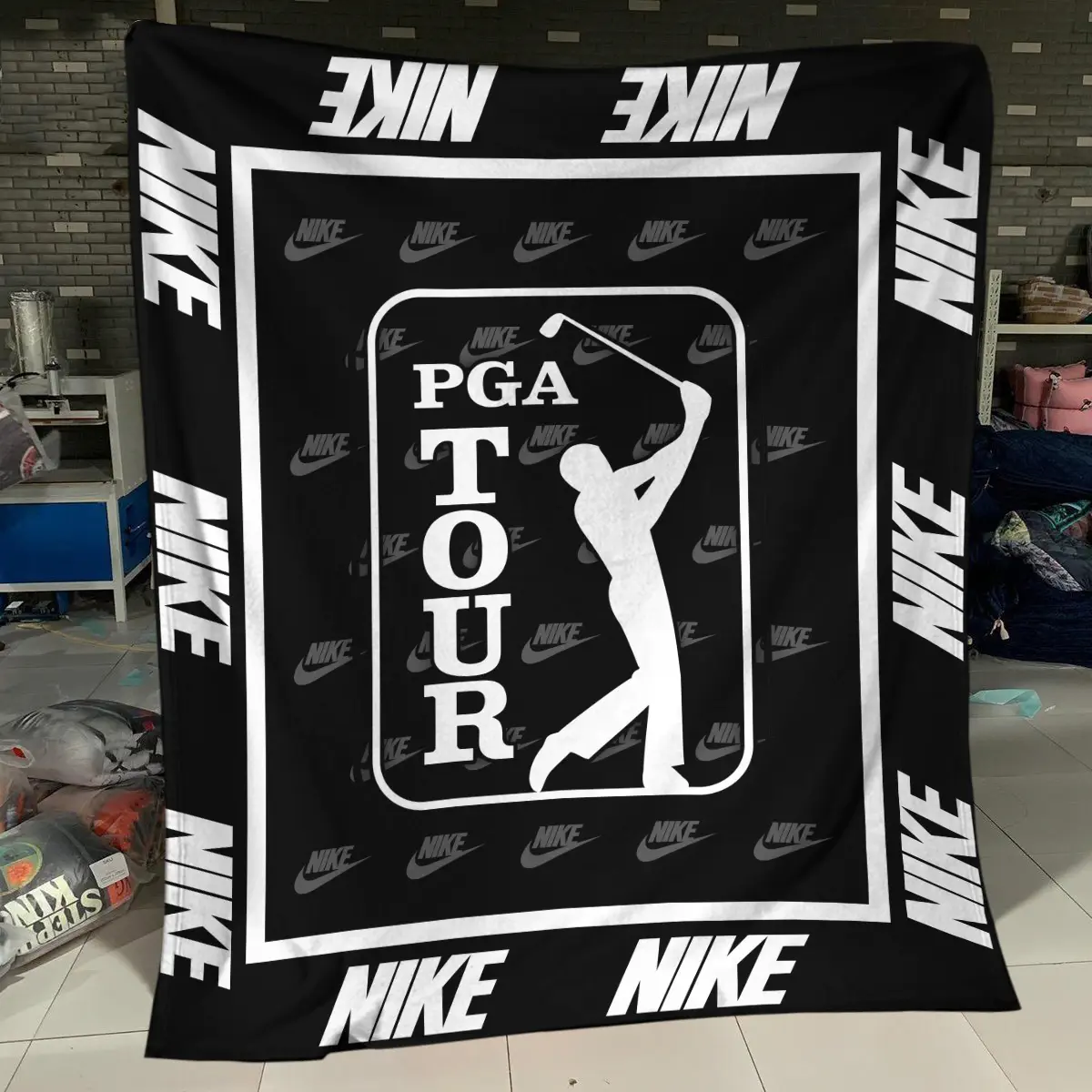 Presidents Cup Tournament Nike Brand Exclusive Logo All Over Prints BLPC221024A01NKBLK - Blanket