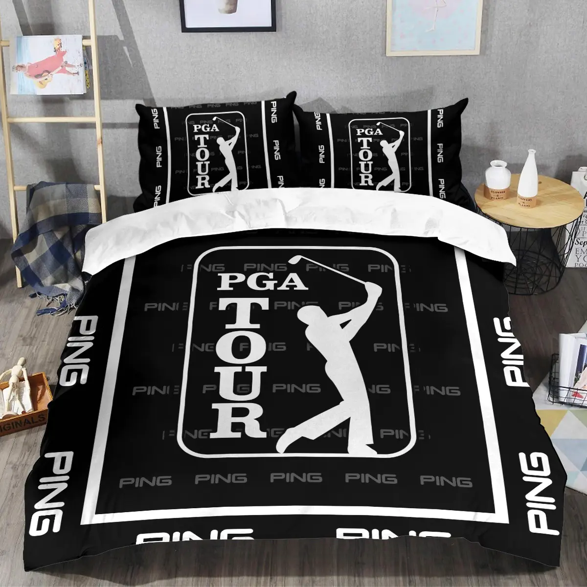 PGA Tour Tournament Ping Brand Exclusive Logo All Over Prints BLPGT221024A01PISJT - Bedding Set