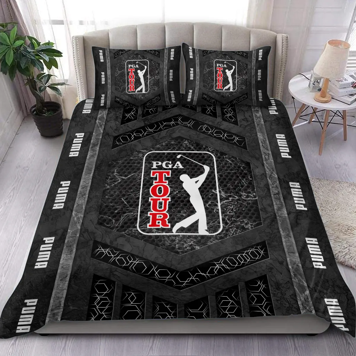 PGA Tour Tournament PUMA Golf Brand Exclusive Logo All Over Prints BLPGT231024A01PUMBLK - Blanket