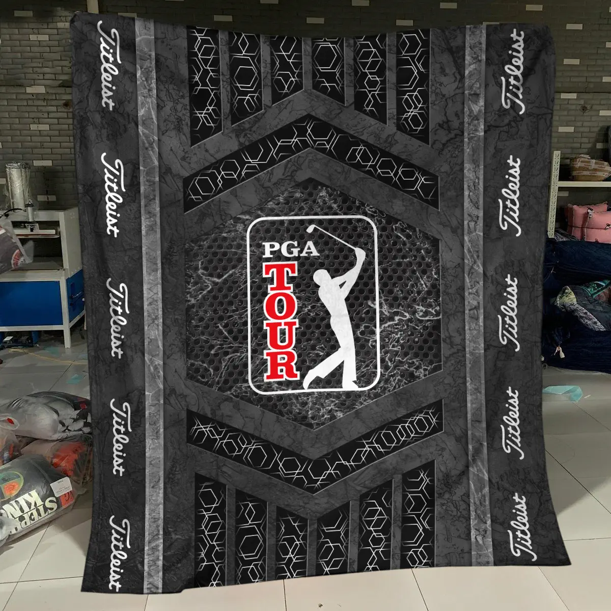 PGA Tour Tournament Titleist Brand Exclusive Logo All Over Prints BLPGT231024A01TLBLK - Blanket