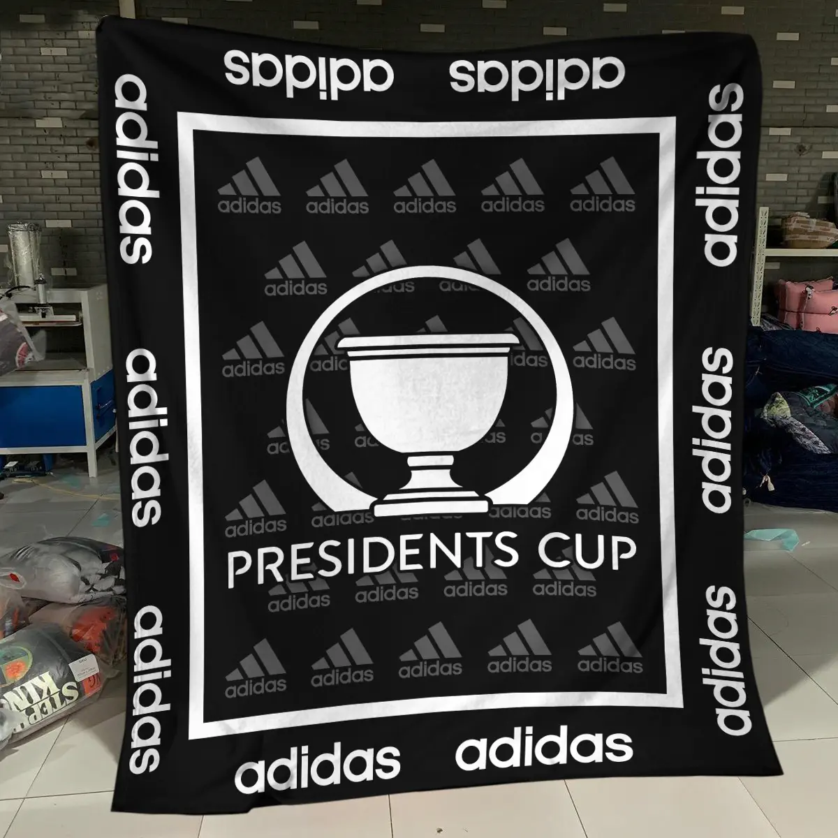 PGA Tour Tournament Adidas Brand Exclusive Logo All Over Prints BLPGT221024A01ADBLK - Blanket