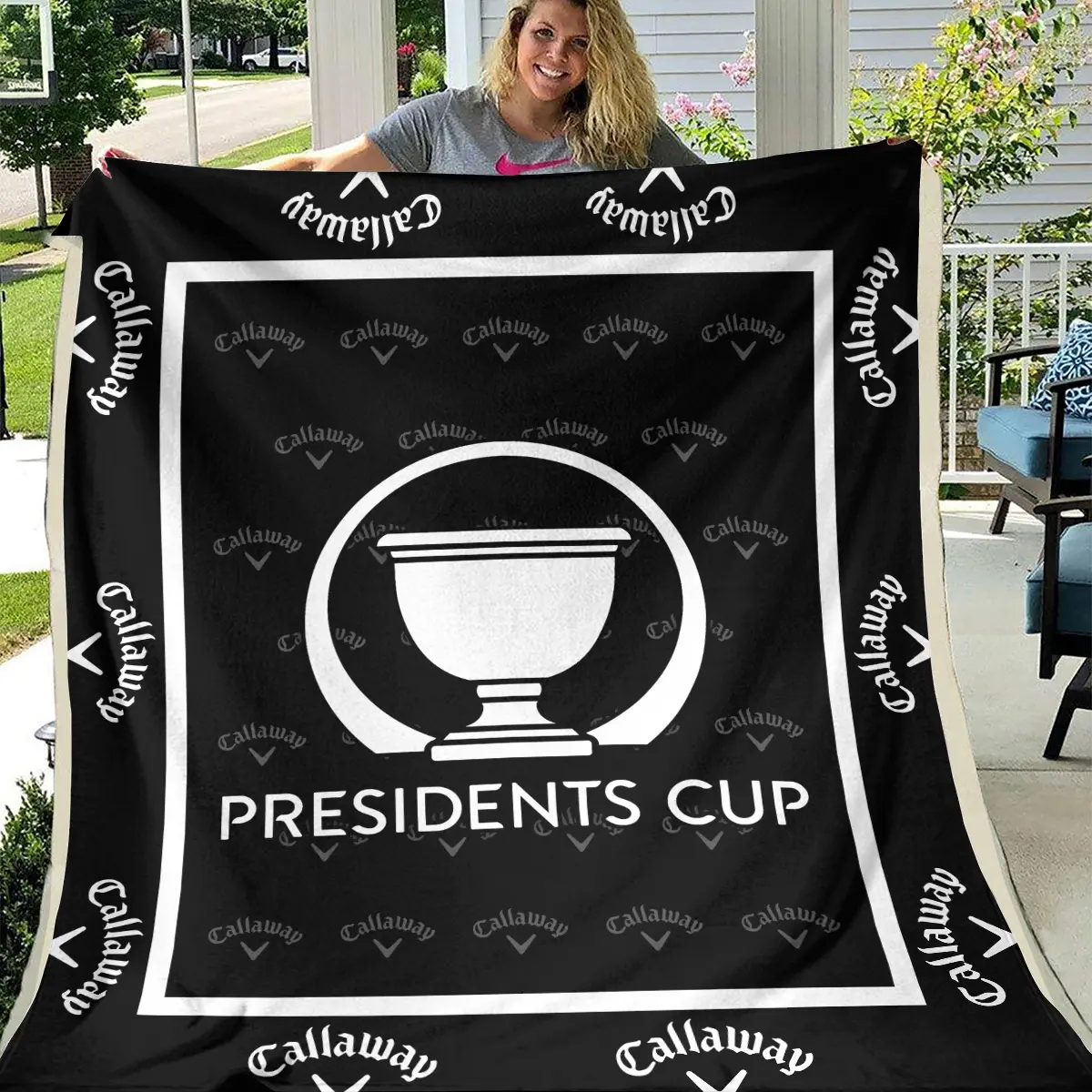 Presidents Cup Tournament Callaway Brand Exclusive Logo All Over Prints BLPC221024A01CLWBLK - Blanket