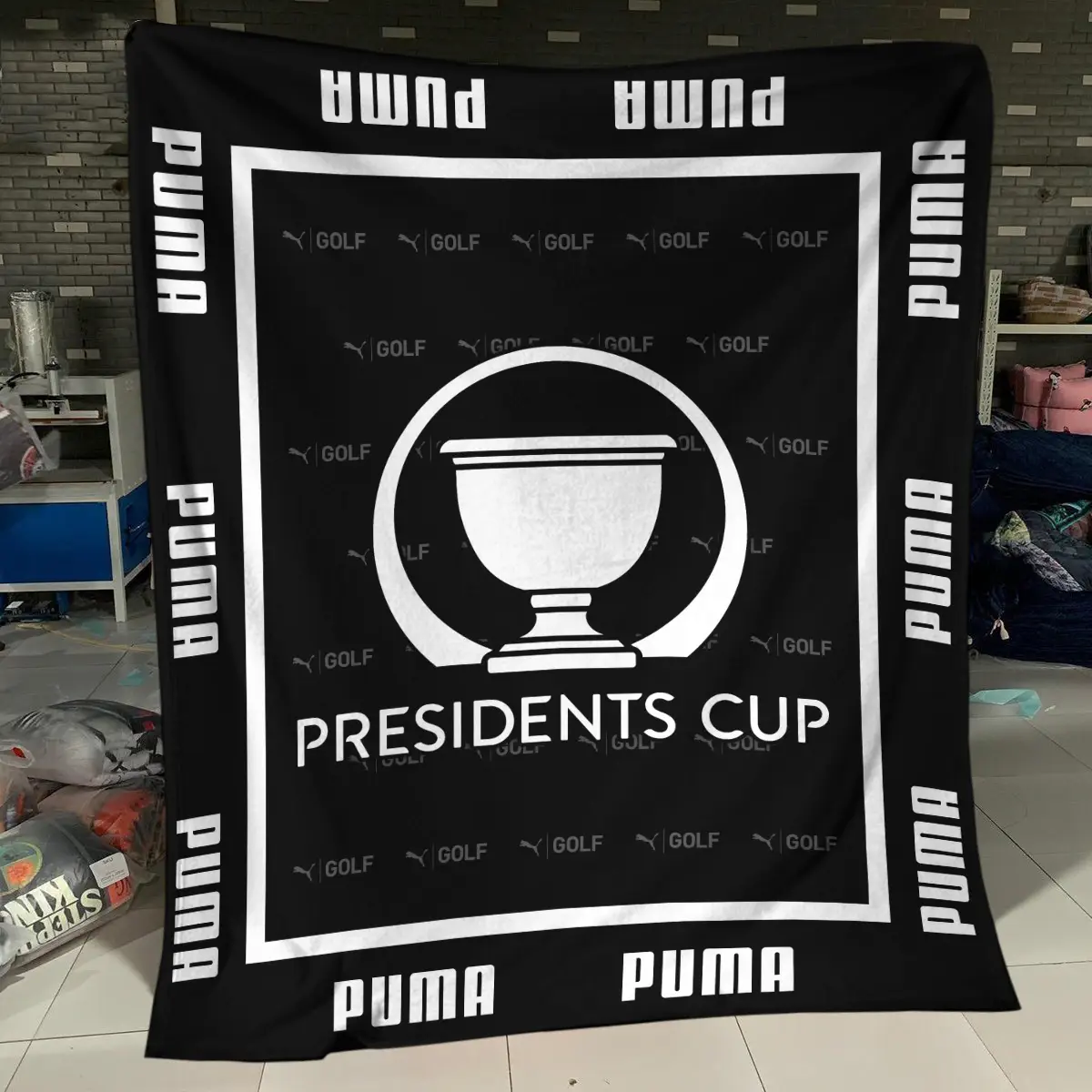 Presidents Cup Tournament PUMA Golf Brand Exclusive Logo All Over Prints BLPC221024A01PUMBLK - Blanket