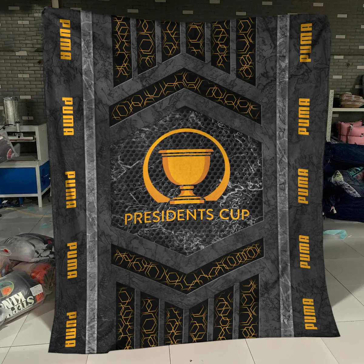 Presidents Cup Tournament PUMA Golf Brand Exclusive Logo All Over Prints BLPC231024A01PUMBLK - Blanket