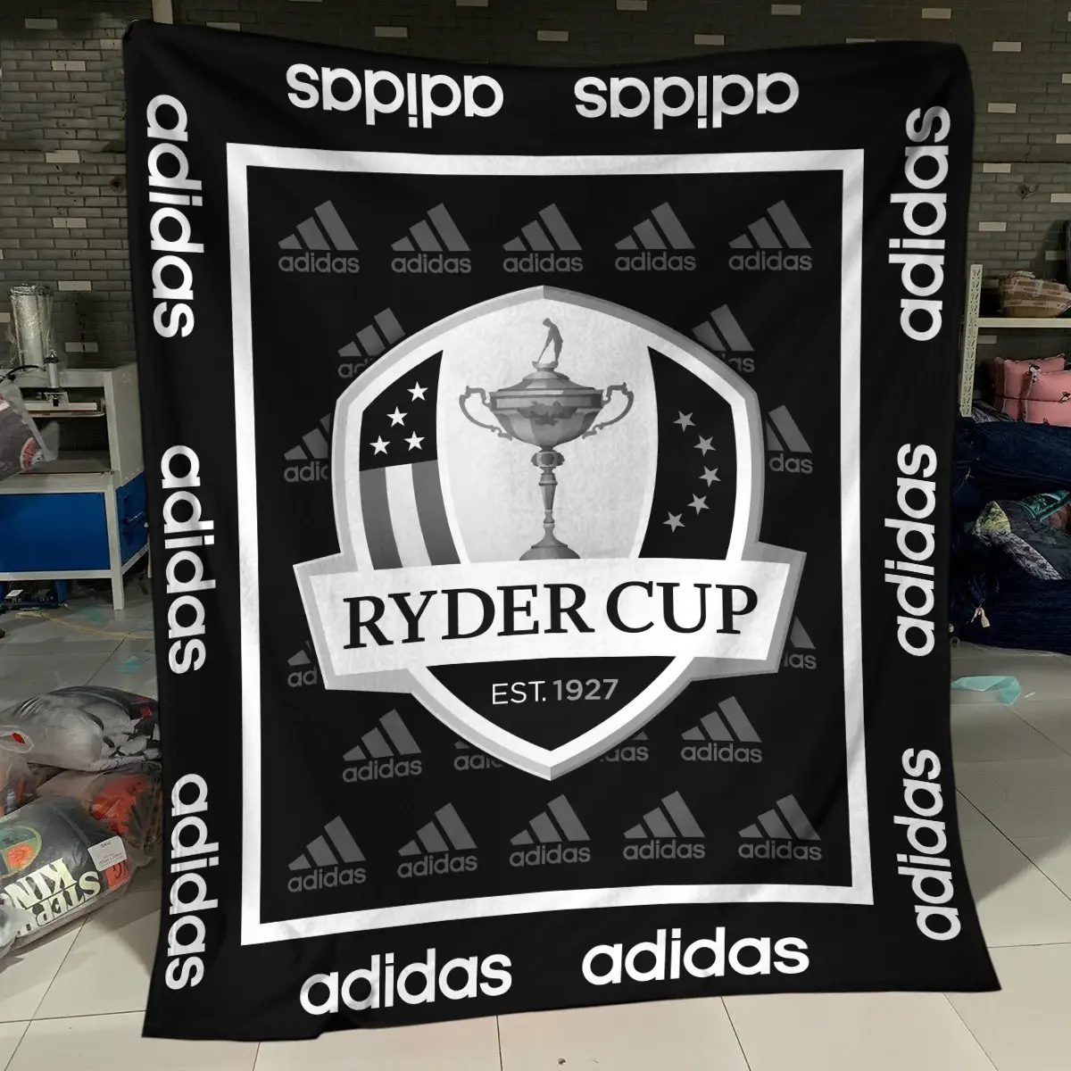 TOUR Championship Tournament Adidas Brand Exclusive Logo All Over Prints BLTC221024A01ADBLK - Blanket