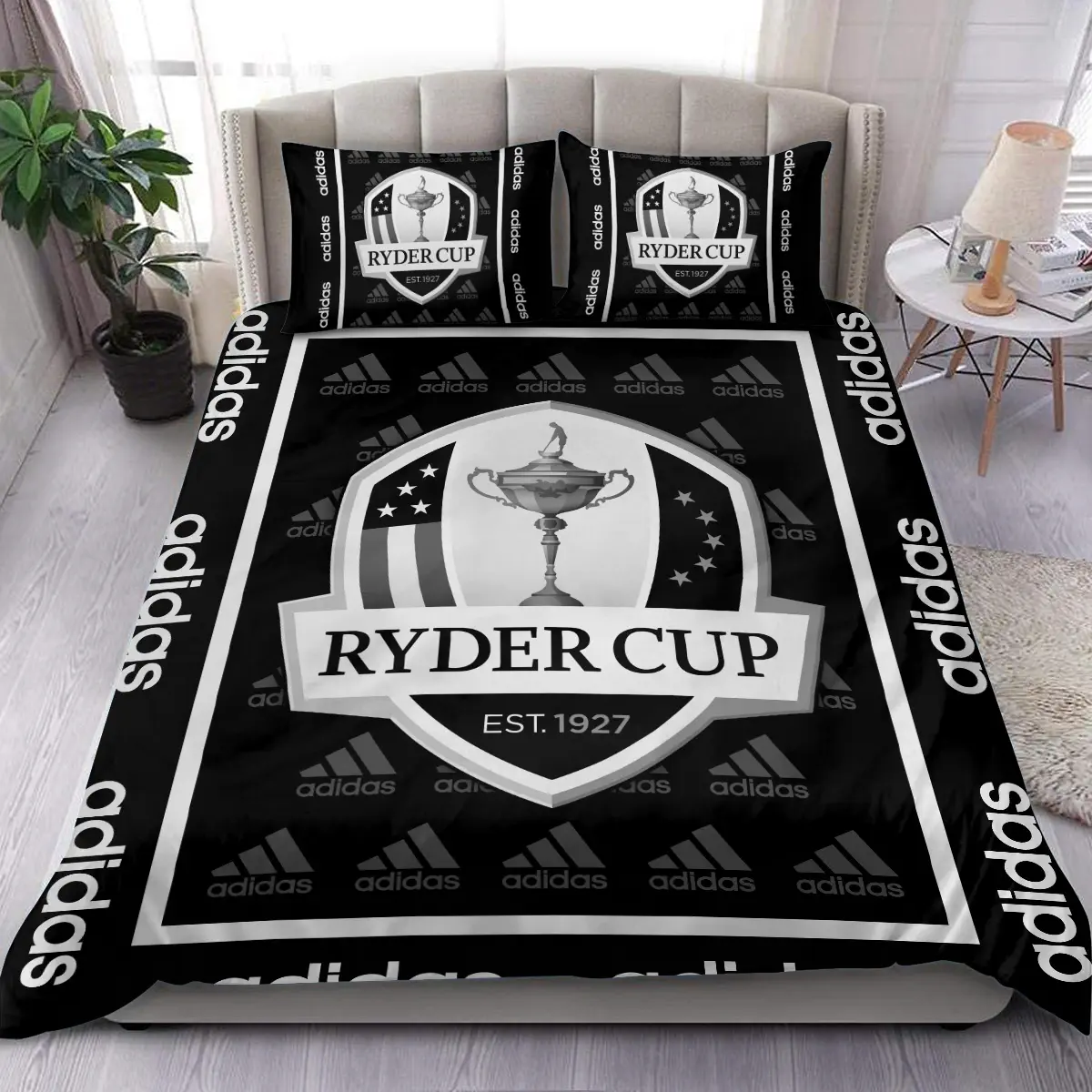 Ryder Cup Tournament Adidas Brand Exclusive Logo All Over Prints BLRC221024A01ADBLK - Blanket