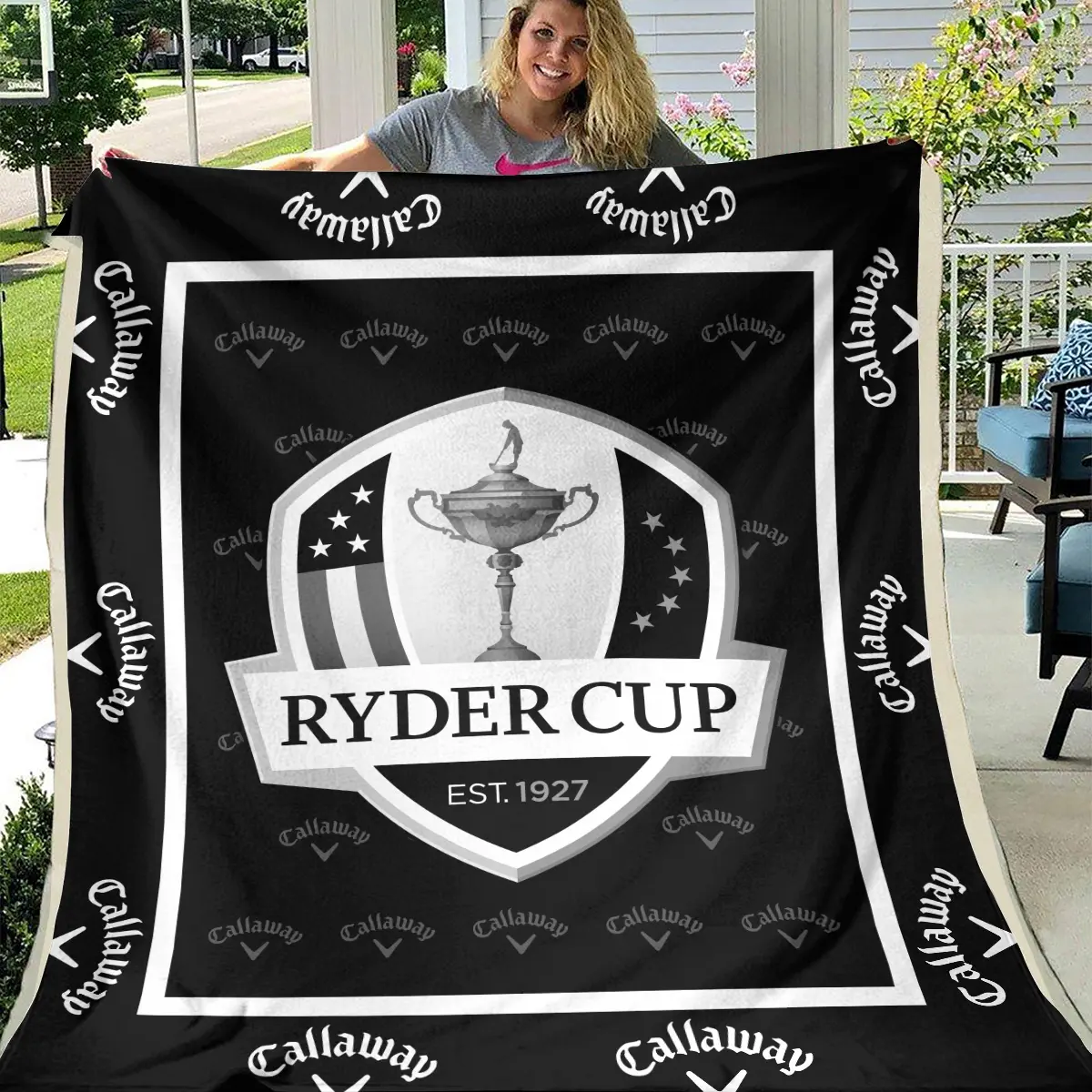 Ryder Cup Tournament Callaway Brand Exclusive Logo All Over Prints BLRC221024A01CLWBLK - Blanket