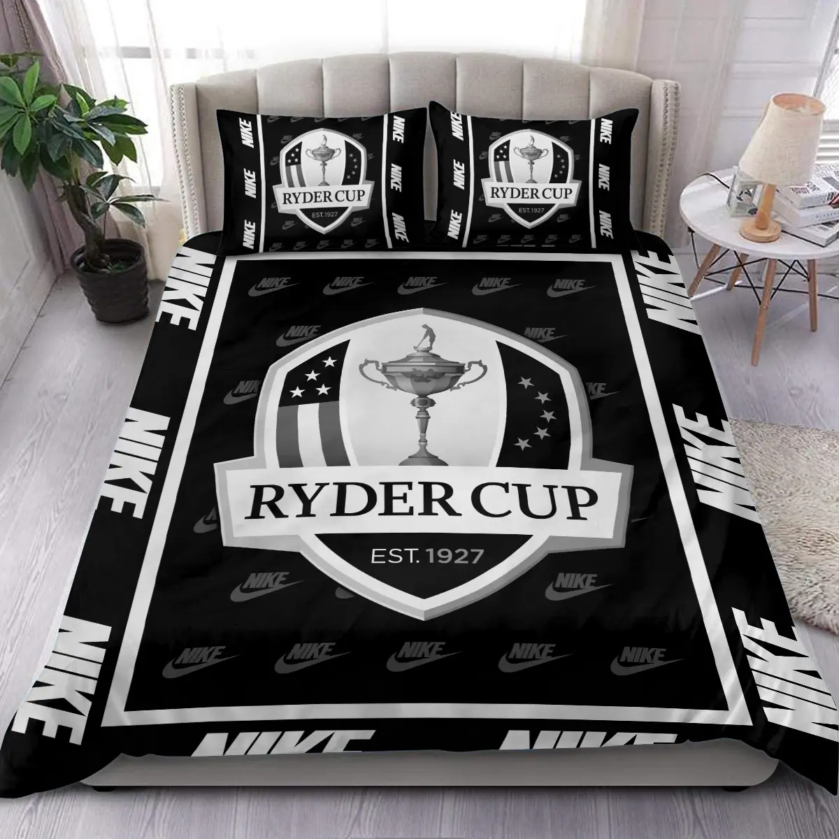 Ryder Cup Tournament Nike Brand Exclusive Logo All Over Prints BLRC221024A01NKBLK - Blanket