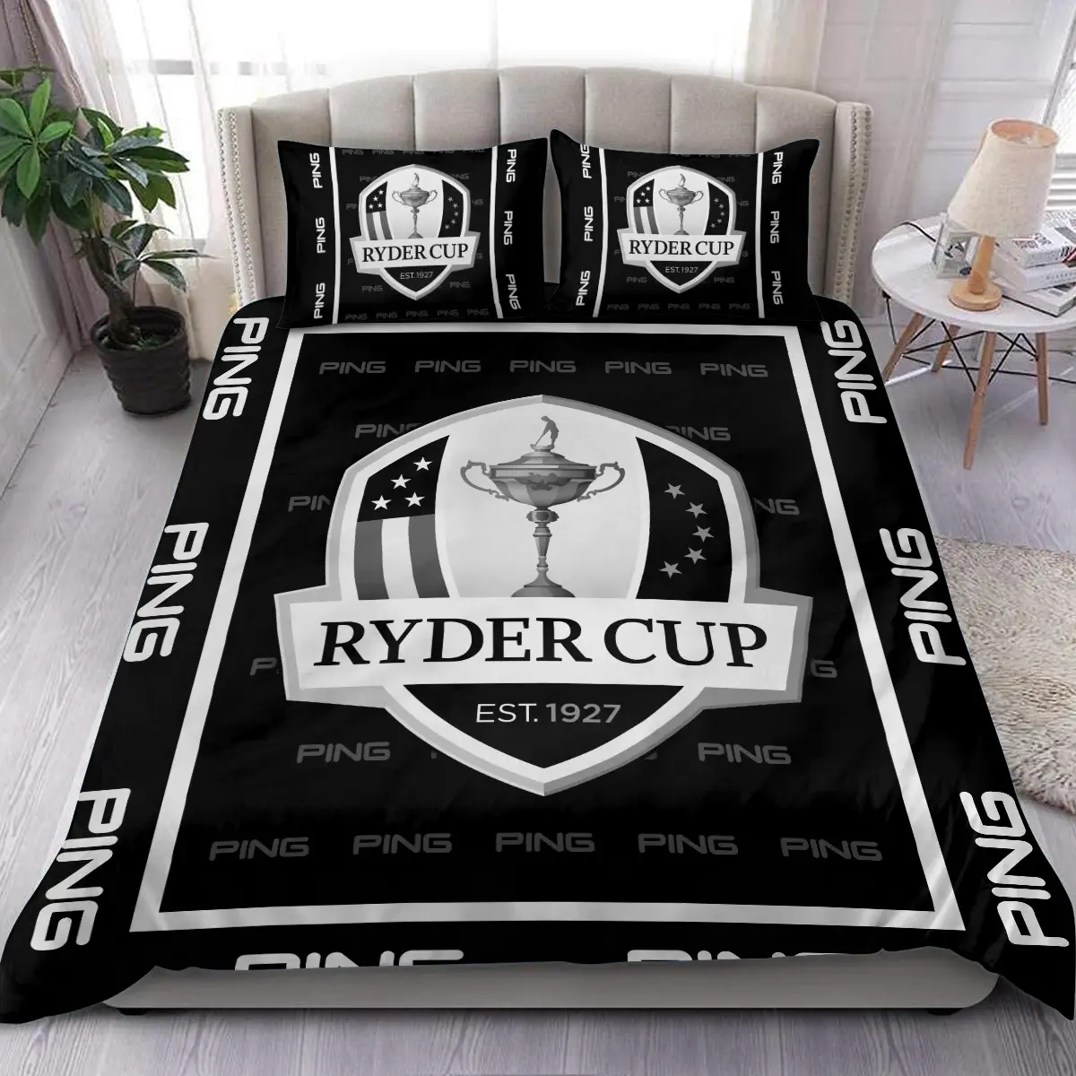 The Players Championship Tournament Ping Brand Exclusive Logo All Over Prints BLTPS221024A01PIBLK - Blanket