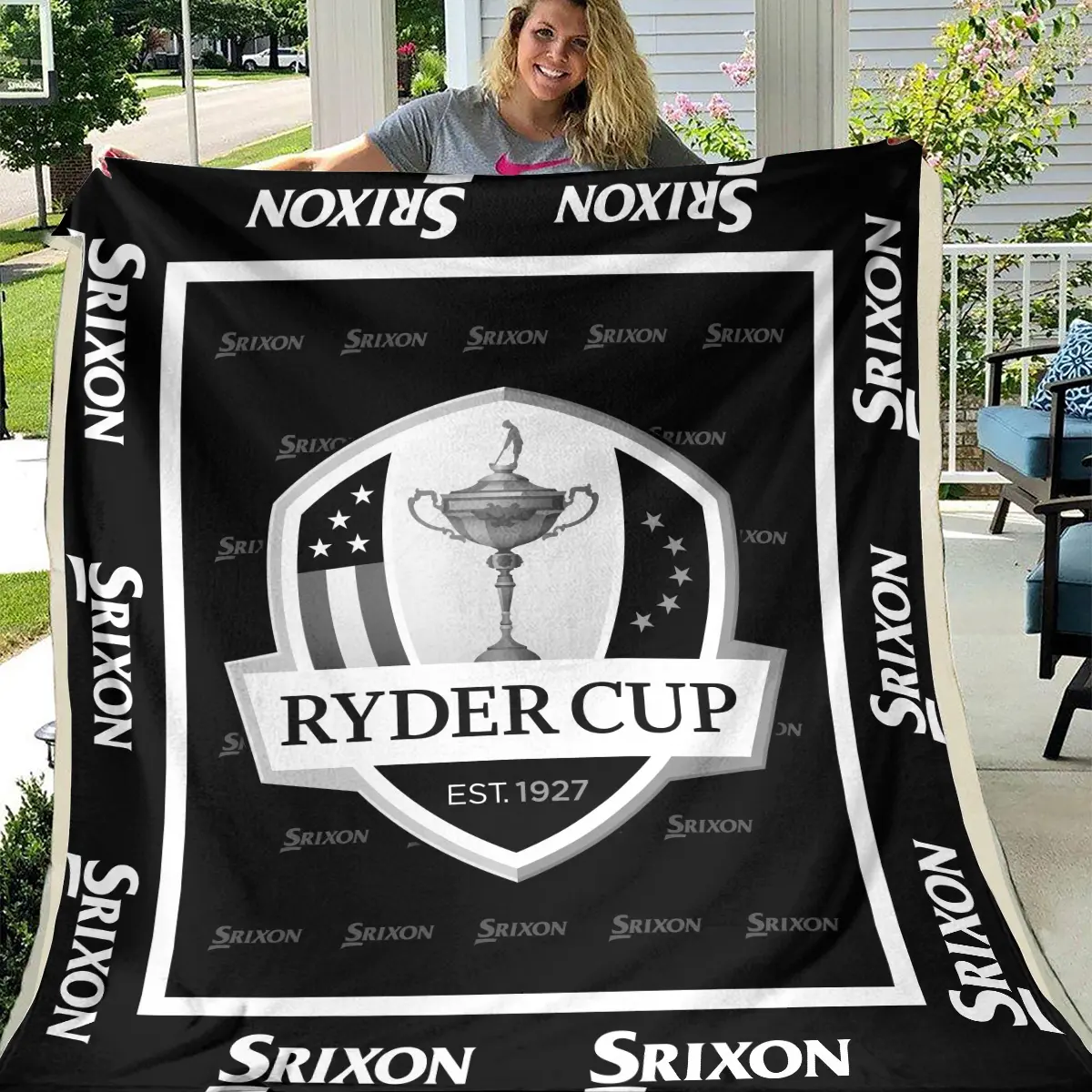 Ryder Cup Tournament Srixon Brand Exclusive Logo All Over Prints BLRC221024A01SRBLK - Blanket