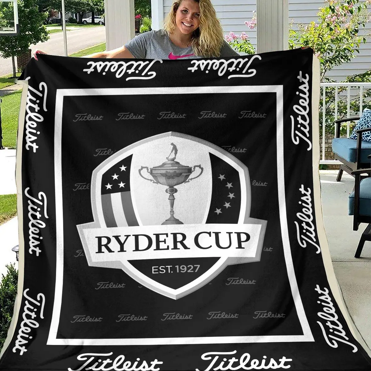 Ryder Cup Tournament Titleist Brand Exclusive Logo All Over Prints BLRC221024A01TLBLK - Blanket