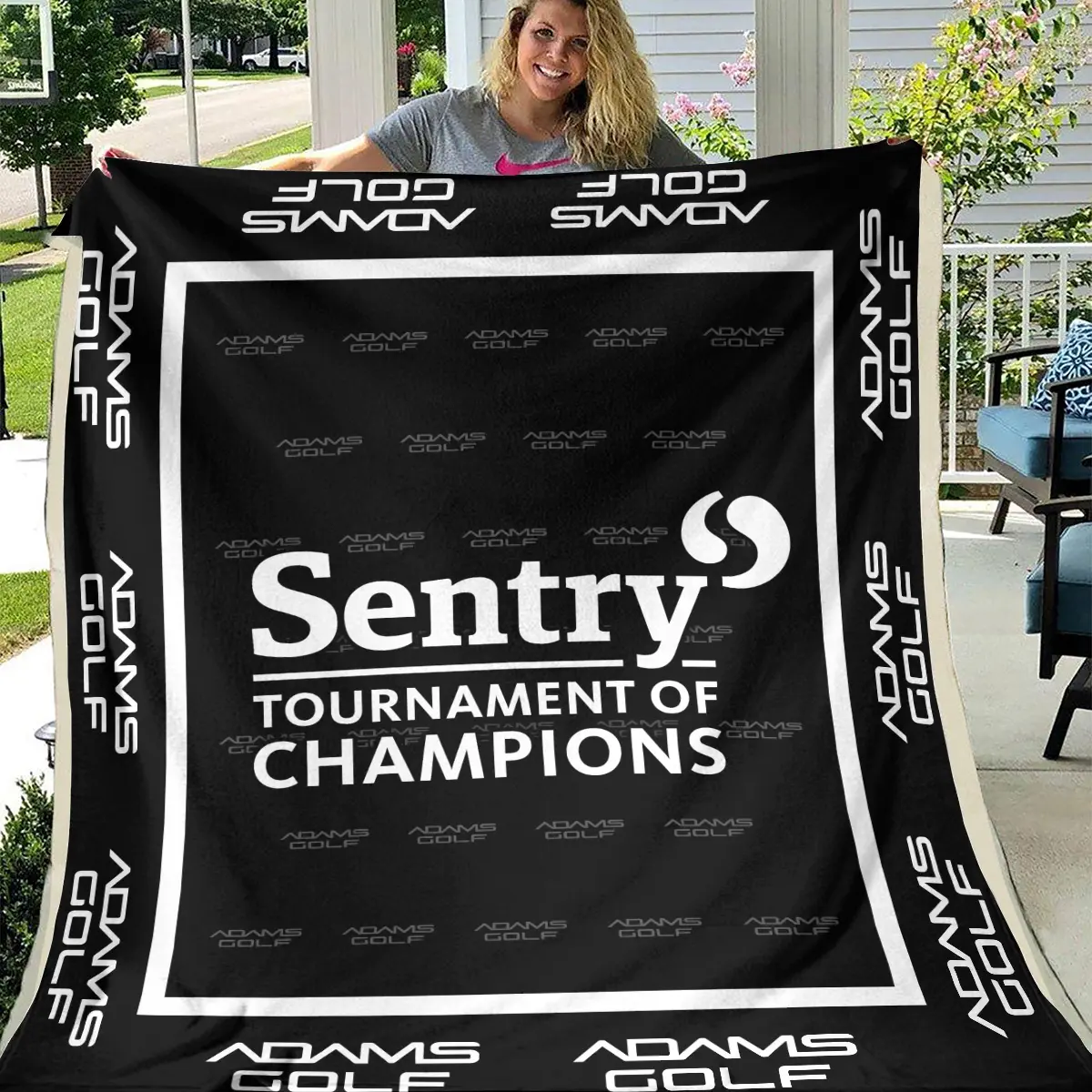 Sentry Tournament of Champions Tournament Adams Golf Brand Exclusive Logo All Over Prints BLSTC221024A01AGBLK - Blanket