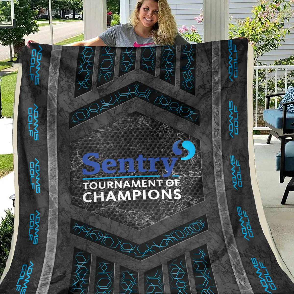 Sentry Tournament of Champions Tournament Adams Golf Brand Exclusive Logo All Over Prints BLSTC231024A01AGBLK - Blanket