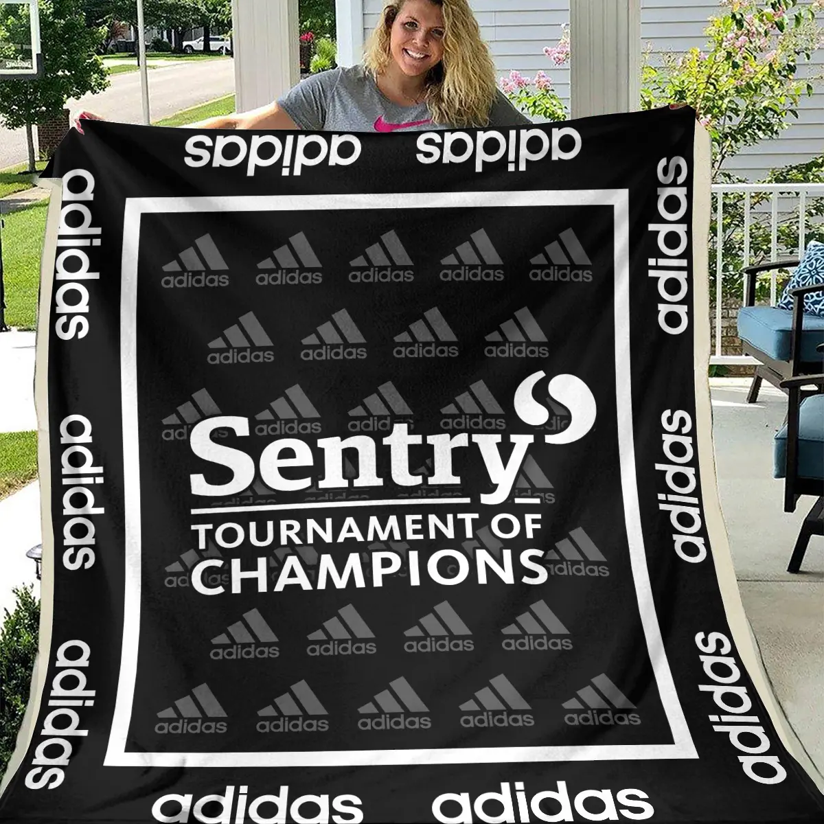 Sentry Tournament of Champions Tournament Adidas Brand Exclusive Logo All Over Prints BLSTC221024A01ADBLK - Blanket