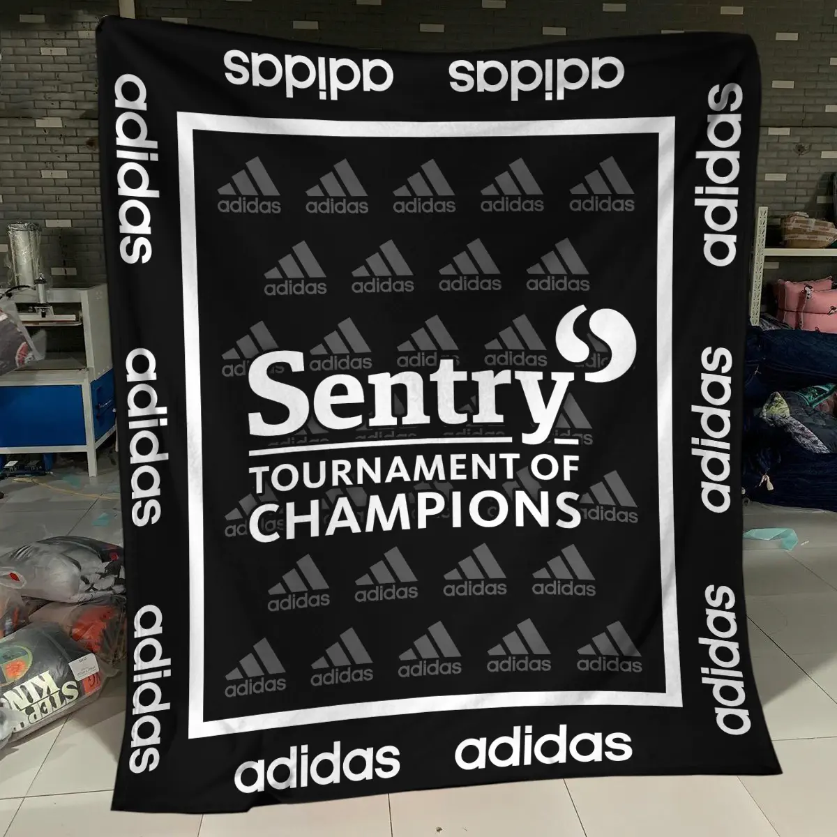 Sentry Tournament of Champions Tournament Adidas Brand Exclusive Logo All Over Prints BLSTC221024A01ADBLK - Blanket