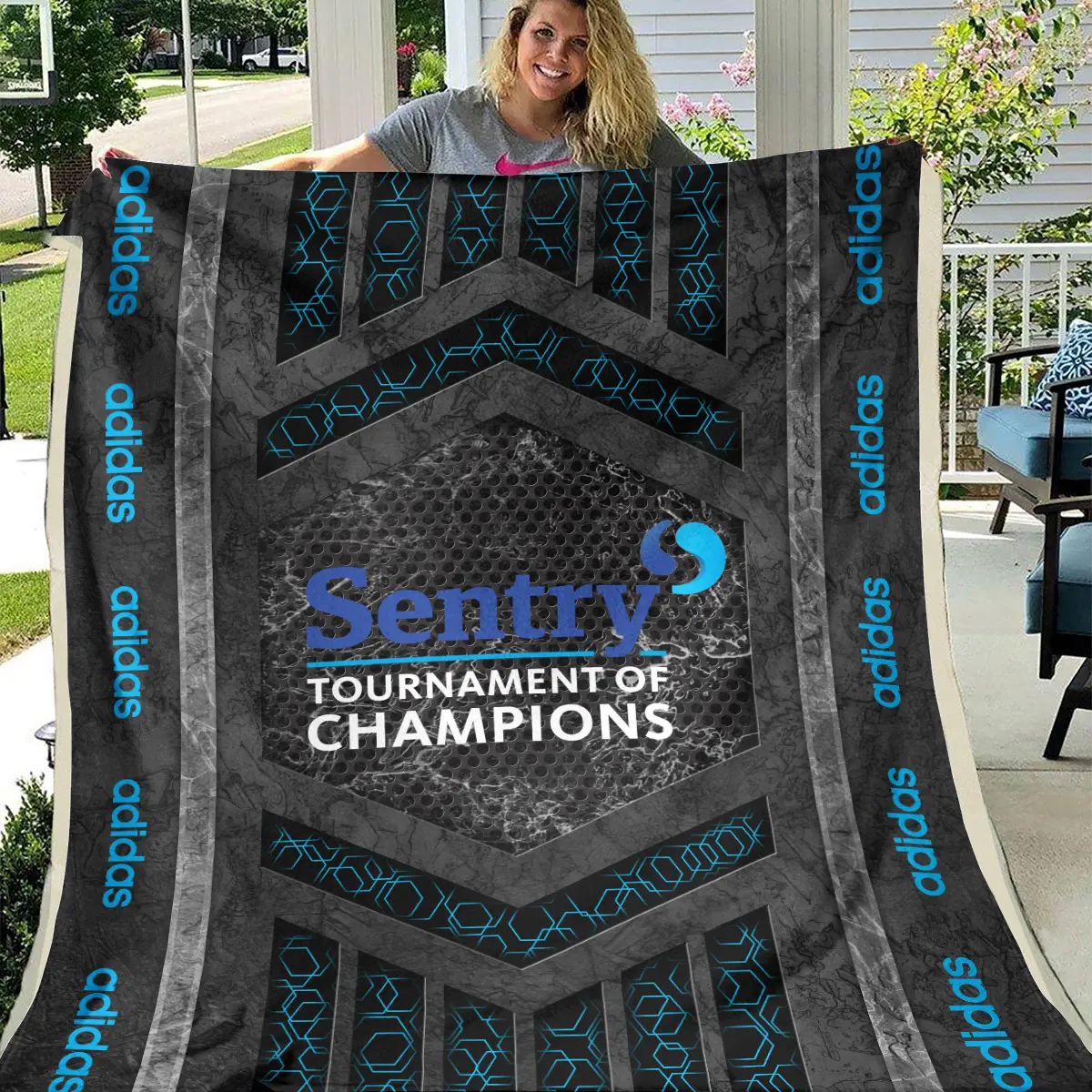 Sentry Tournament of Champions Tournament Adidas Brand Exclusive Logo All Over Prints BLSTC231024A01ADBLK - Blanket