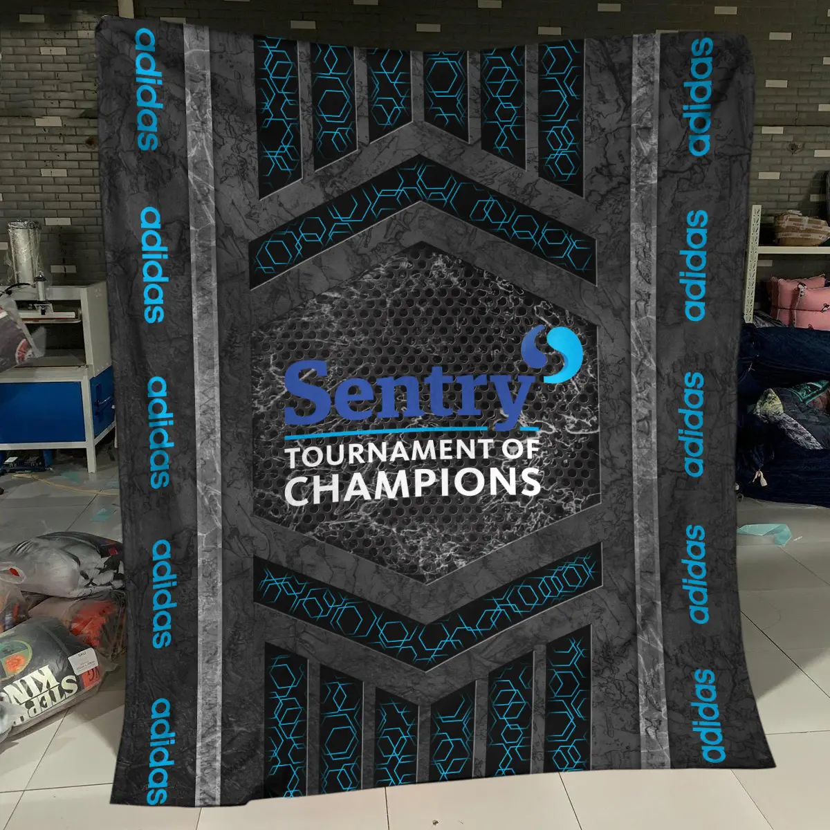 Sentry Tournament of Champions Tournament Adidas Brand Exclusive Logo All Over Prints BLSTC231024A01ADBLK - Blanket