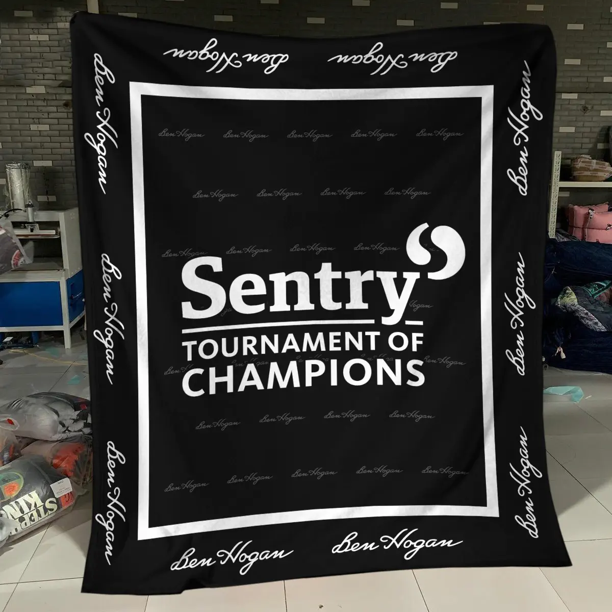 Sentry Tournament of Champions Tournament Ben Hogan Brand Exclusive Logo All Over Prints BLSTC221024A01BHBLK - Blanket