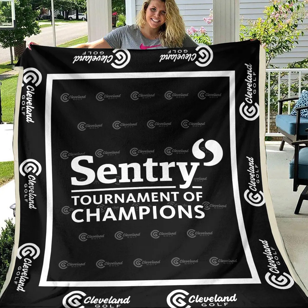 Sentry Tournament of Champions Tournament Cleveland Golf Brand Exclusive Logo All Over Prints BLSTC221024A01CLBLK - Blanket