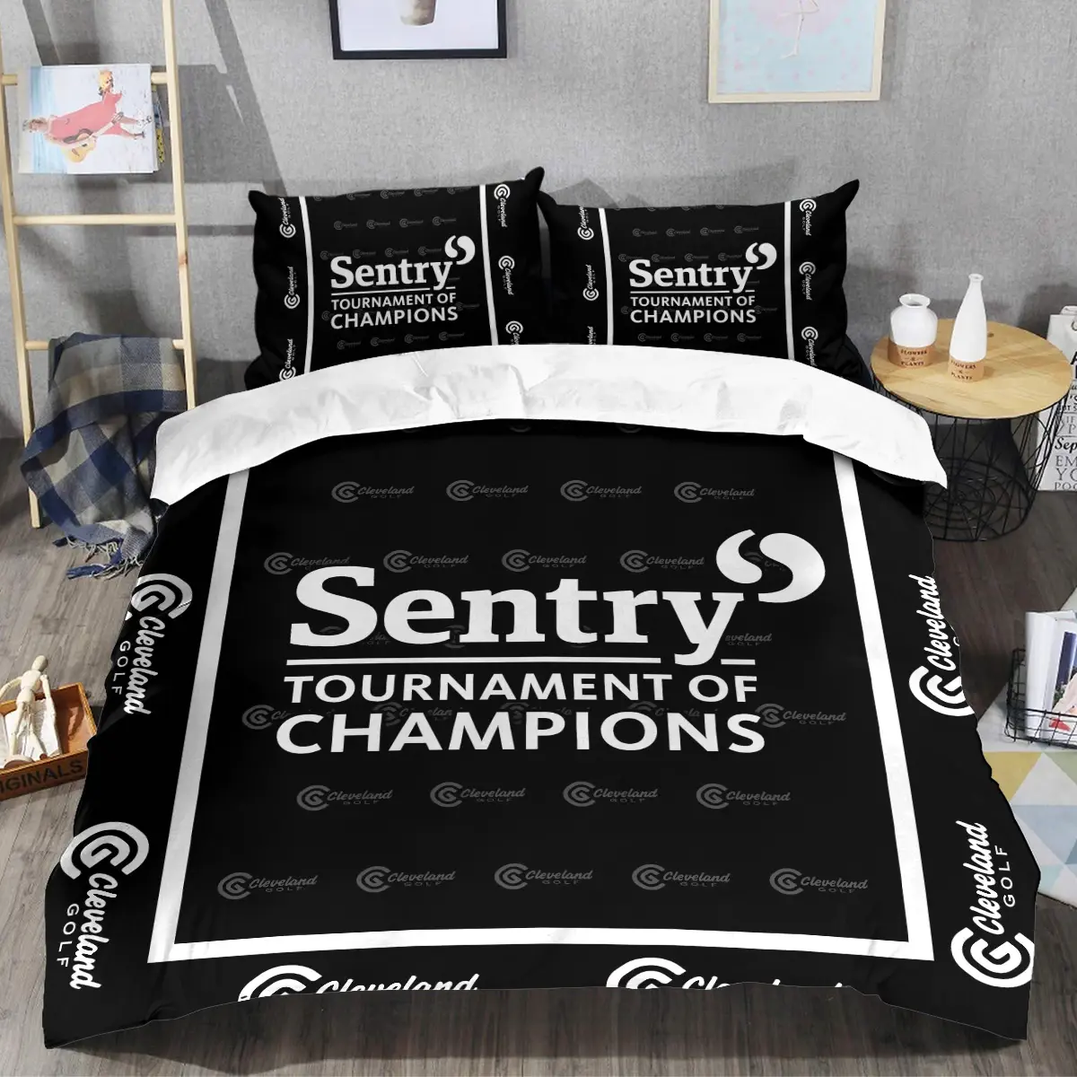 Sentry Tournament of Champions Tournament Cleveland Golf Brand Exclusive Logo All Over Prints BLSTC221024A01CLSJT - Bedding Set