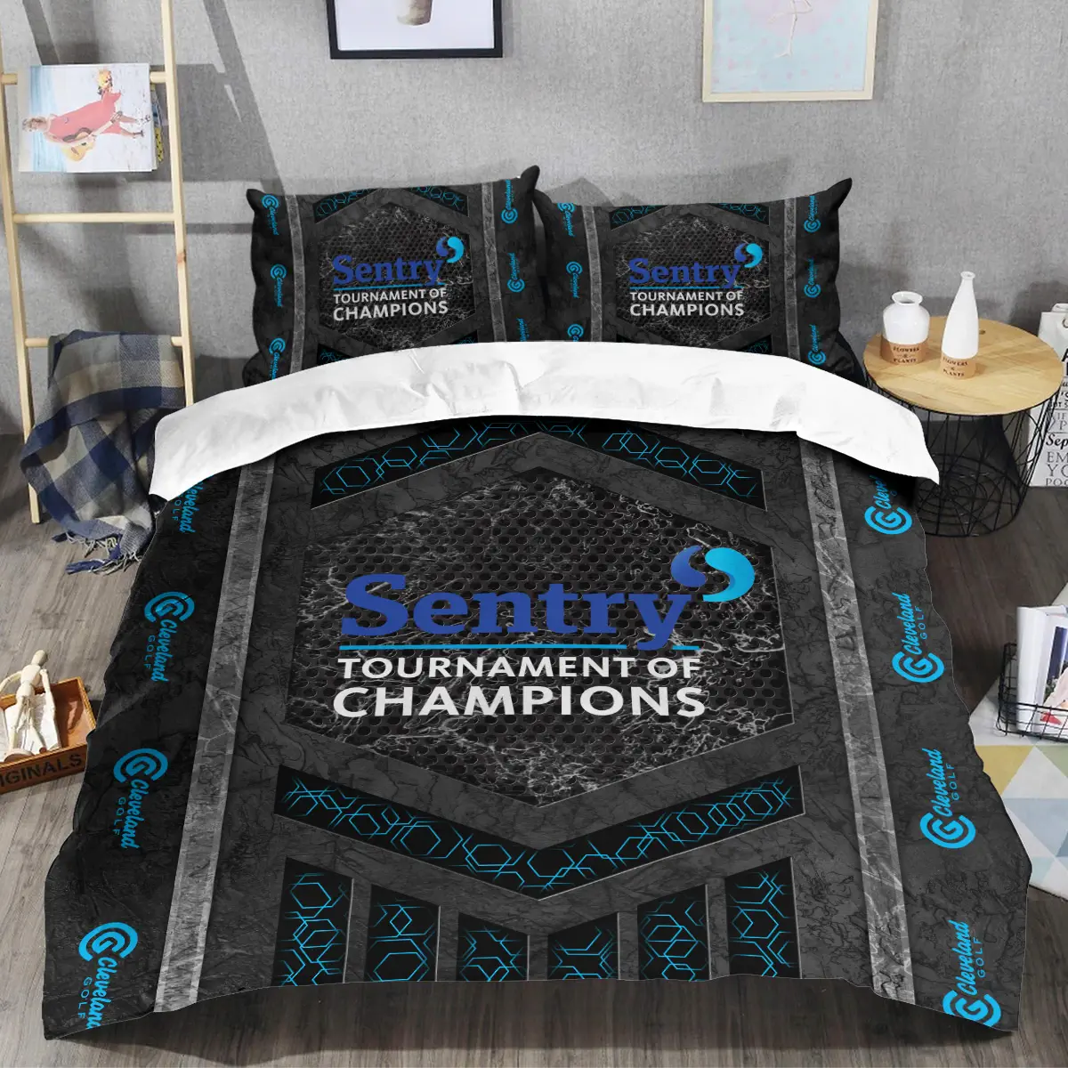 Sentry Tournament of Champions Tournament Cleveland Golf Brand Exclusive Logo All Over Prints BLSTC231024A01CLSJT - Bedding Set