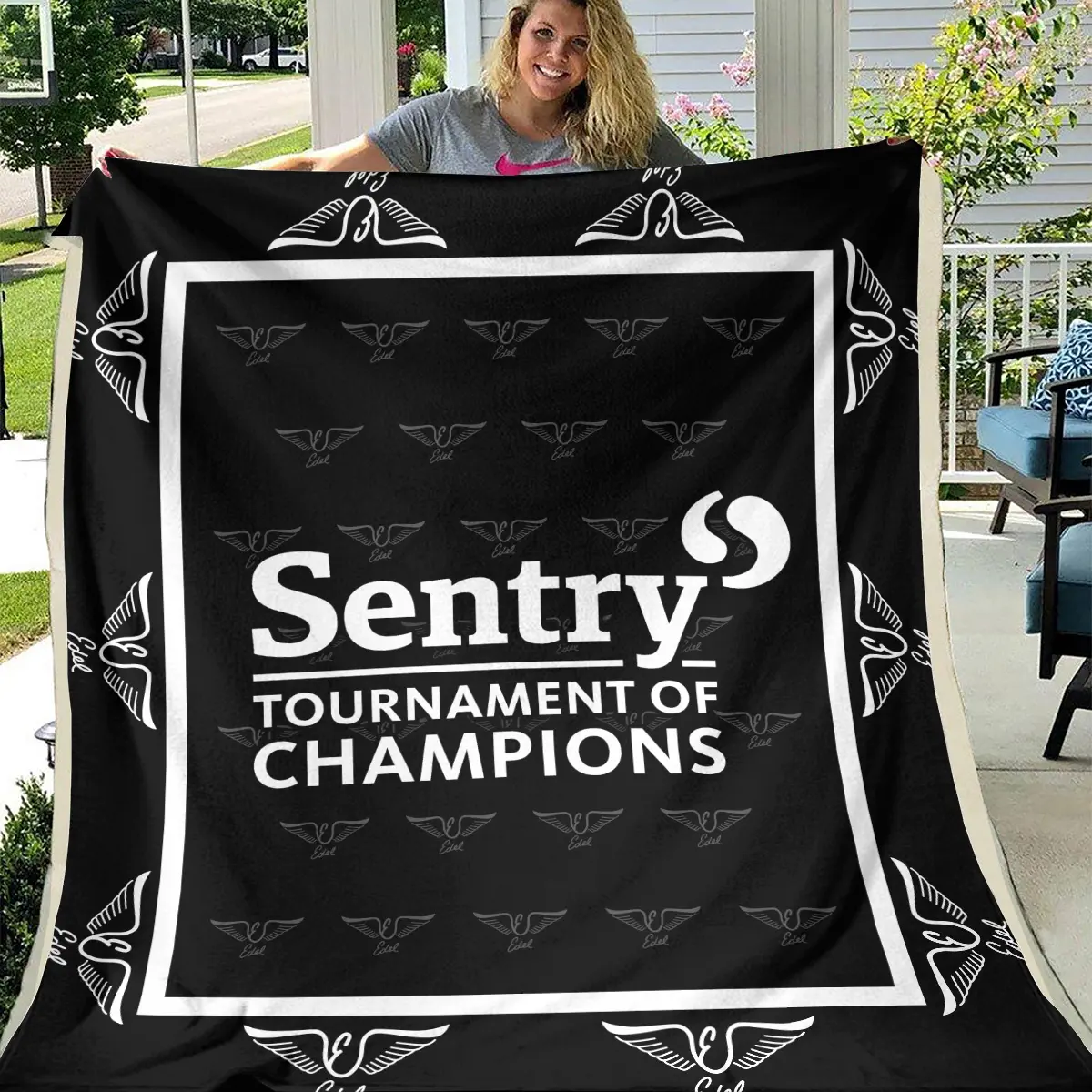 Sentry Tournament of Champions Tournament Edel Golf Brand Exclusive Logo All Over Prints BLSTC221024A01EGBLK - Blanket