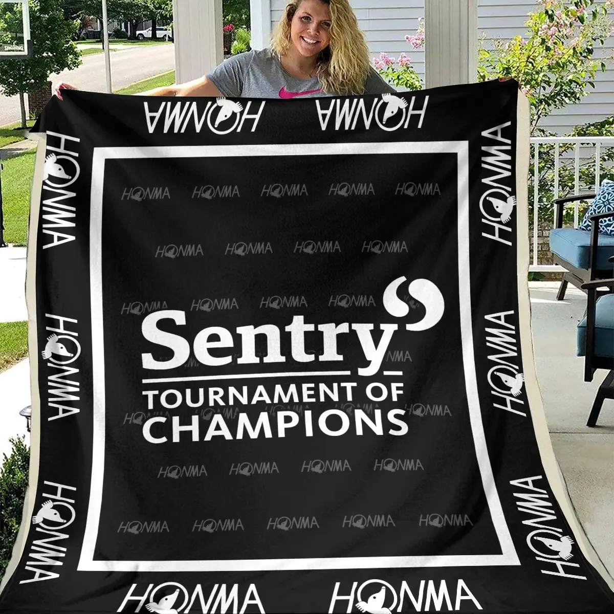 Sentry Tournament of Champions Tournament Honma Brand Exclusive Logo All Over Prints BLSTC221024A01HOBLK - Blanket