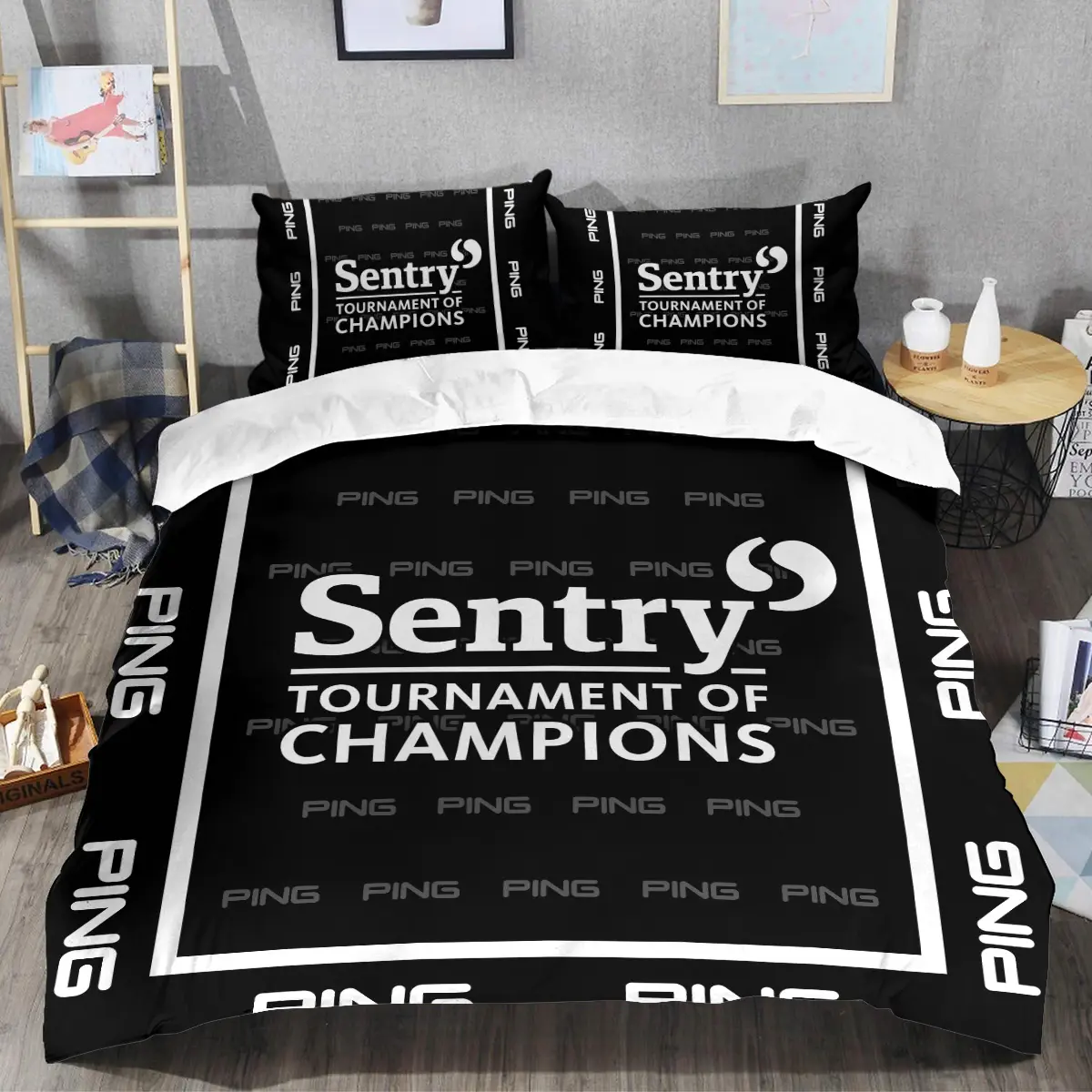 Sentry Tournament of Champions Tournament Ping Brand Exclusive Logo All Over Prints BLSTC221024A01PISJT - Bedding Set