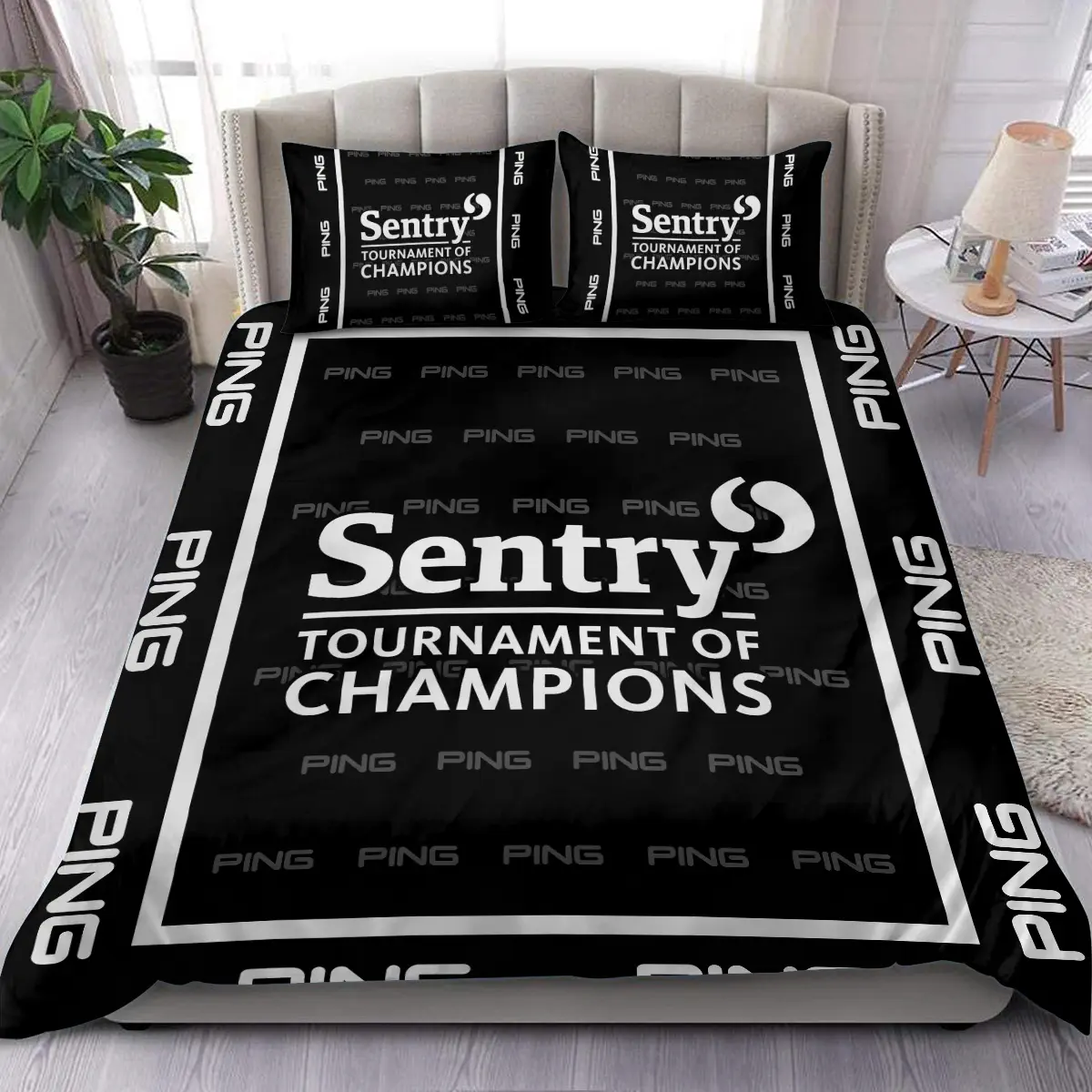 Sentry Tournament of Champions Tournament Ping Brand Exclusive Logo All Over Prints BLSTC221024A01PISJT - Bedding Set